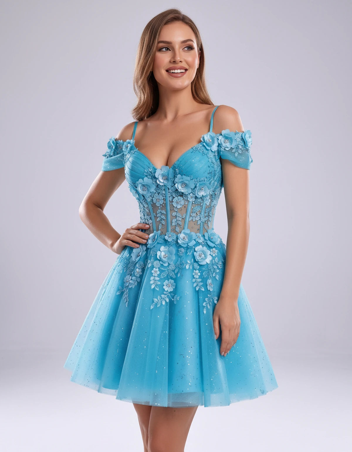 Sorrento Mini Dress — Blue | SKU: SD-31432-blue-2,SD-31432-blue-4,SD-31432-blue-6,SD-31432-blue-8,SD-31432-blue-10,SD-31432-blue-12,SD-31432-blue-14,SD-31432-blue-16,SD-31432-blue-16W,SD-31432-blue-18W,SD-31432-blue-20W,SD-31432-blue-22W