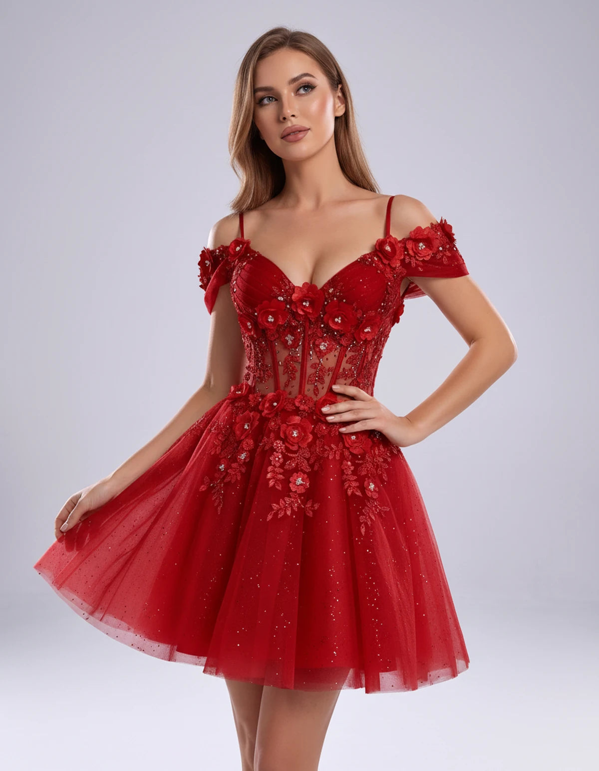Sorrento Mini Dress — Red | SKU: SD-31432-red-2,SD-31432-red-4,SD-31432-red-6,SD-31432-red-8,SD-31432-red-10,SD-31432-red-12,SD-31432-red-14,SD-31432-red-16,SD-31432-red-16W,SD-31432-red-18W,SD-31432-red-20W,SD-31432-red-22W