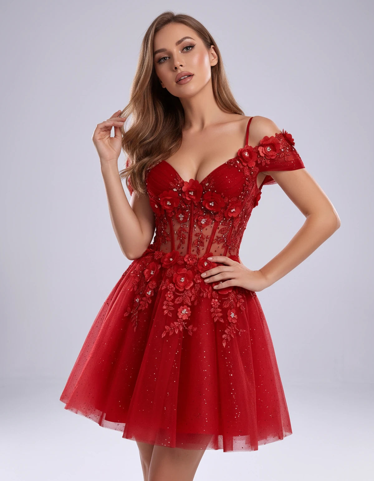 Sorrento Mini Dress — Red | SKU: SD-31432-red-2,SD-31432-red-4,SD-31432-red-6,SD-31432-red-8,SD-31432-red-10,SD-31432-red-12,SD-31432-red-14,SD-31432-red-16,SD-31432-red-16W,SD-31432-red-18W,SD-31432-red-20W,SD-31432-red-22W
