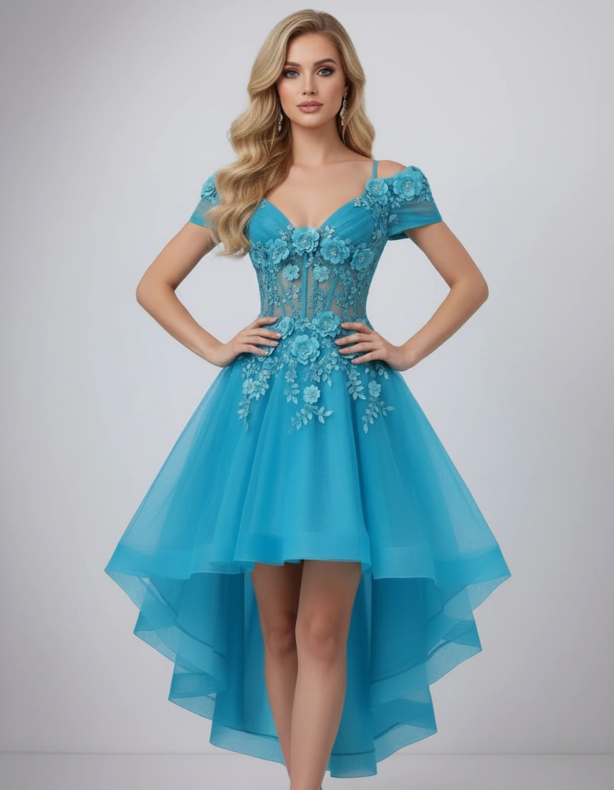 Stellaria Mini Dress — Blue | SKU: SD-42385-blue-2,SD-42385-blue-4,SD-42385-blue-6,SD-42385-blue-8,SD-42385-blue-10,SD-42385-blue-12,SD-42385-blue-14,SD-42385-blue-16,SD-42385-blue-18W,SD-42385-blue-20W,SD-42385-blue-22W,SD-42385-blue-24W