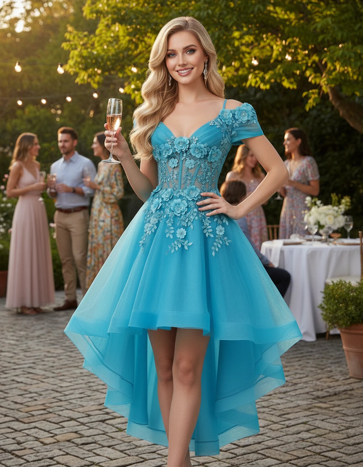 Stellaria Mini Dress — Blue | SKU: SD-42385-blue-2,SD-42385-blue-4,SD-42385-blue-6,SD-42385-blue-8,SD-42385-blue-10,SD-42385-blue-12,SD-42385-blue-14,SD-42385-blue-16,SD-42385-blue-18W,SD-42385-blue-20W,SD-42385-blue-22W,SD-42385-blue-24W