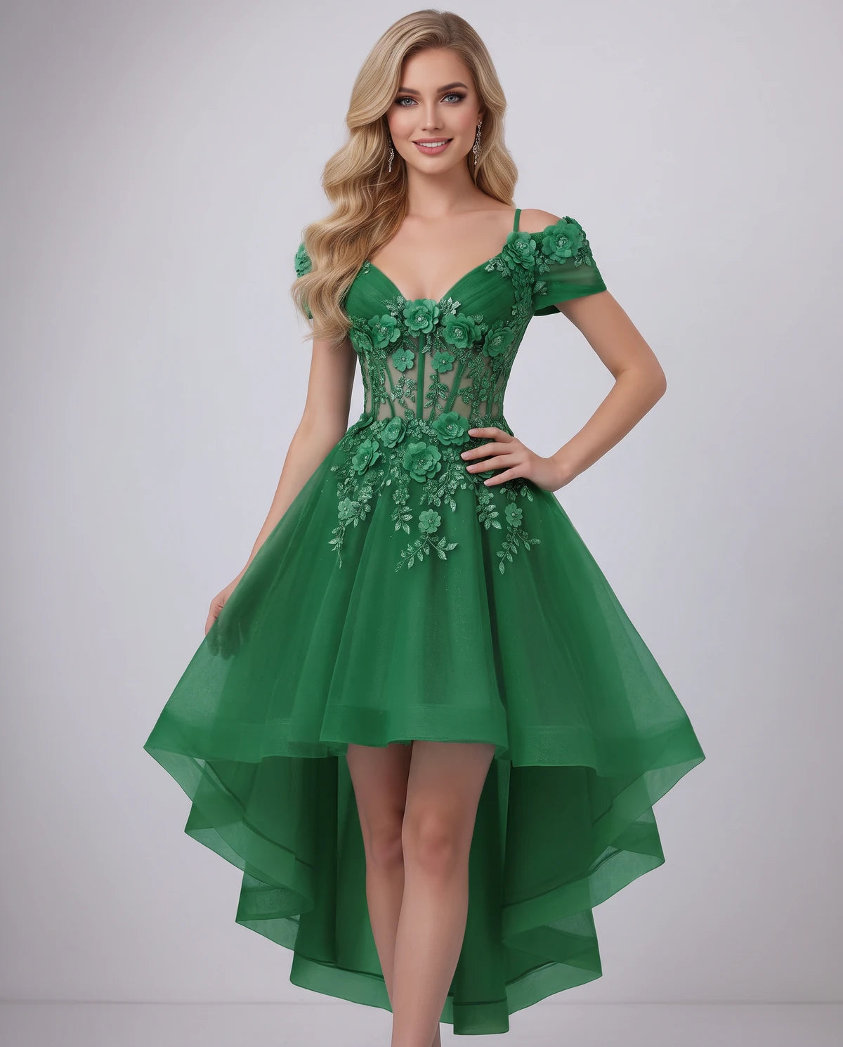 Stellaria Mini Dress — Green