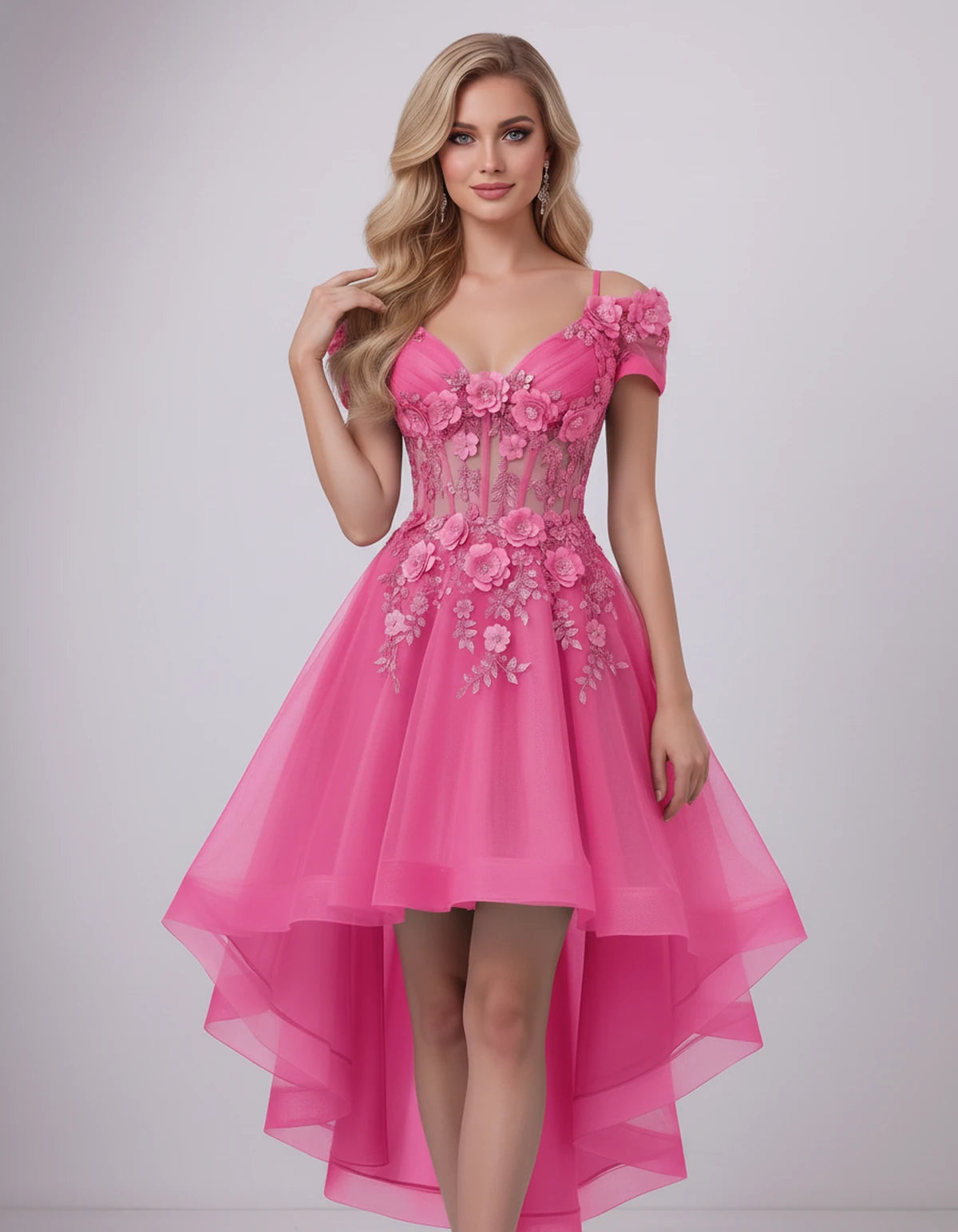 Stellaria Mini Dress — Pink | SKU: SD-42385-pink-2,SD-42385-pink-4,SD-42385-pink-6,SD-42385-pink-8,SD-42385-pink-10,SD-42385-pink-12,SD-42385-pink-14,SD-42385-pink-16,SD-42385-pink-18W,SD-42385-pink-20W,SD-42385-pink-22W,SD-42385-pink-24W