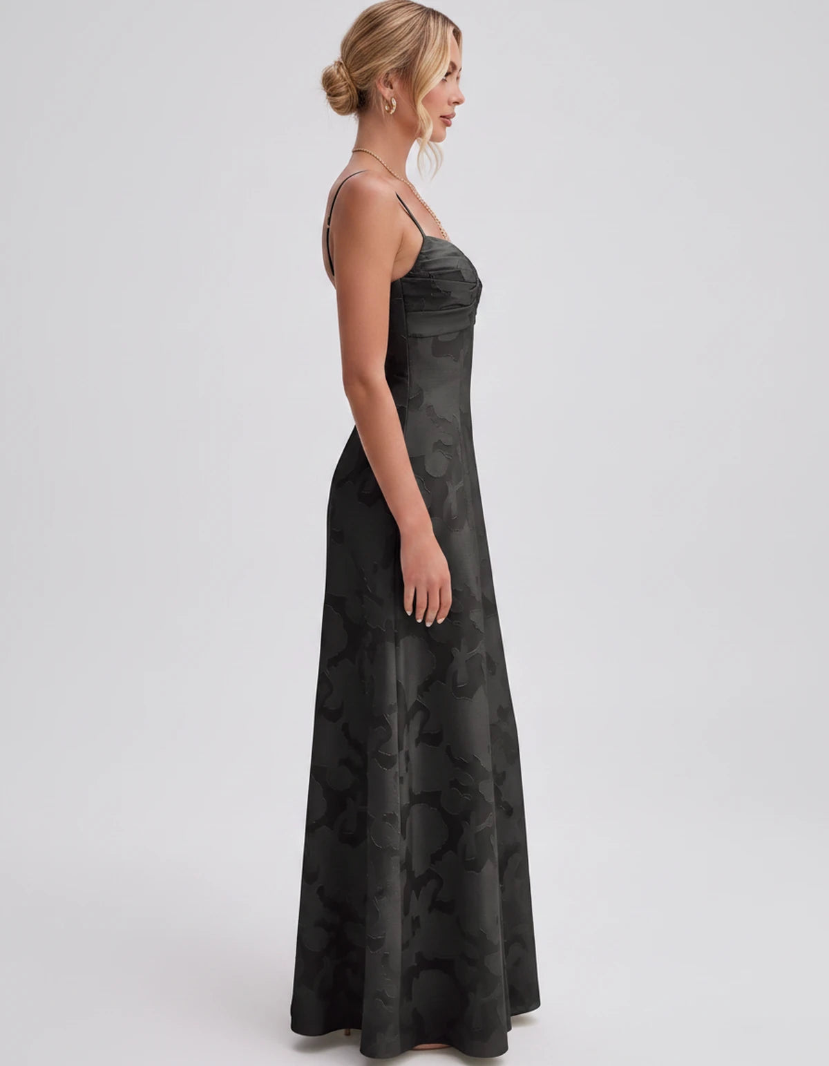 Sylvaine Maxi Dress — Black | SKU: SD-93117-black-2,SD-93117-black-4,SD-93117-black-6,SD-93117-black-8,SD-93117-black-10,SD-93117-black-12,SD-93117-black-14,SD-93117-black-16,SD-93117-black-16W,SD-93117-black-18W,SD-93117-black-20W,SD-93117-black-22W