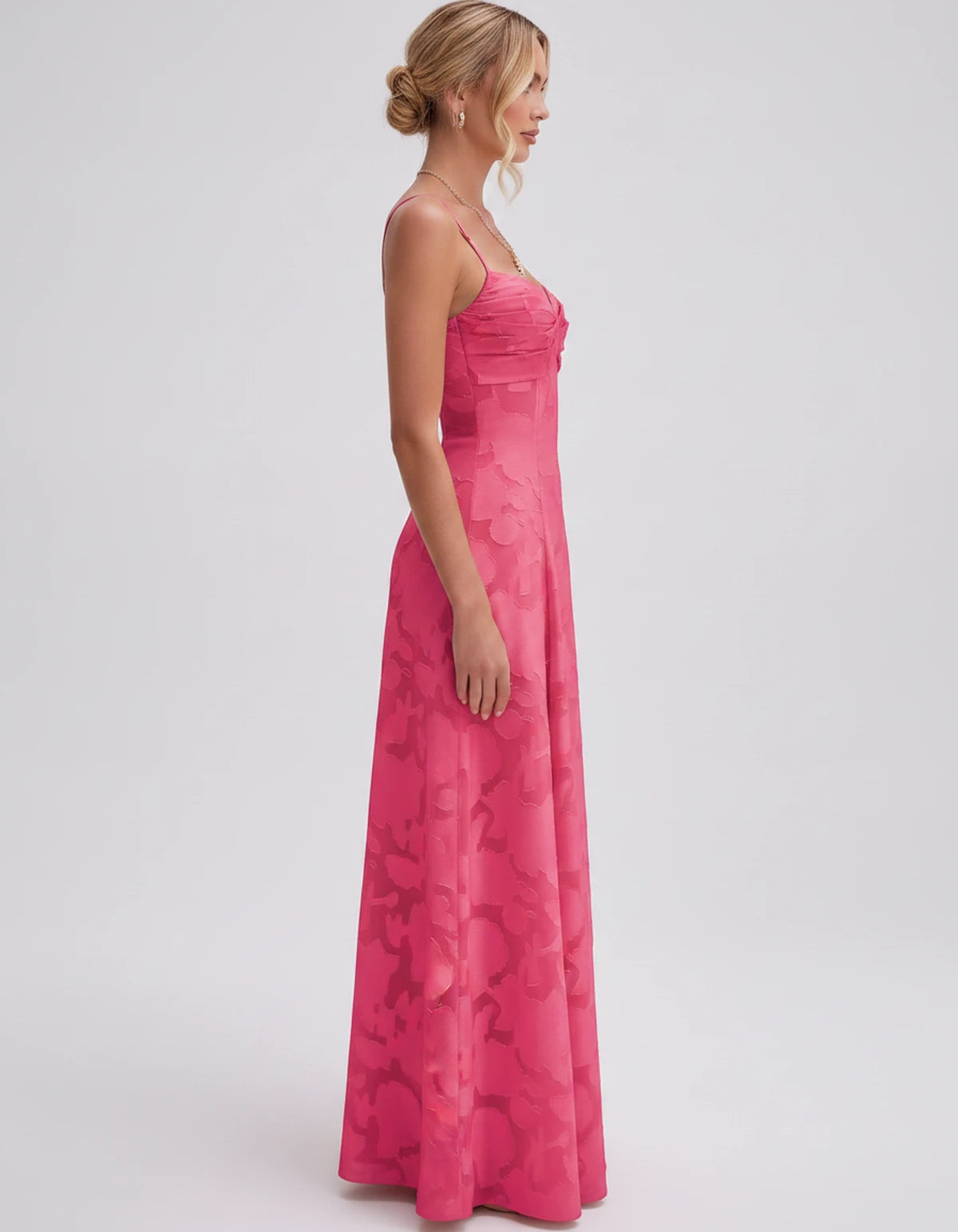 Sylvaine Maxi Dress — Hot Pink | SKU: SD-93117-hotpink-2,SD-93117-hotpink-4,SD-93117-hotpink-6,SD-93117-hotpink-8,SD-93117-hotpink-10,SD-93117-hotpink-12,SD-93117-hotpink-14,SD-93117-hotpink-16,SD-93117-hotpink-16W,SD-93117-hotpink-18W,SD-93117-hotpink-20W,SD-93117-hotpink-22W