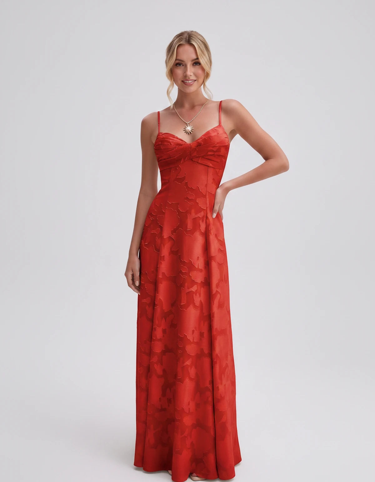 Sylvaine Maxi Dress — Red | SKU: SD-93117-red-2,SD-93117-red-4,SD-93117-red-6,SD-93117-red-8,SD-93117-red-10,SD-93117-red-12,SD-93117-red-14,SD-93117-red-16,SD-93117-red-16W,SD-93117-red-18W,SD-93117-red-20W,SD-93117-red-22W