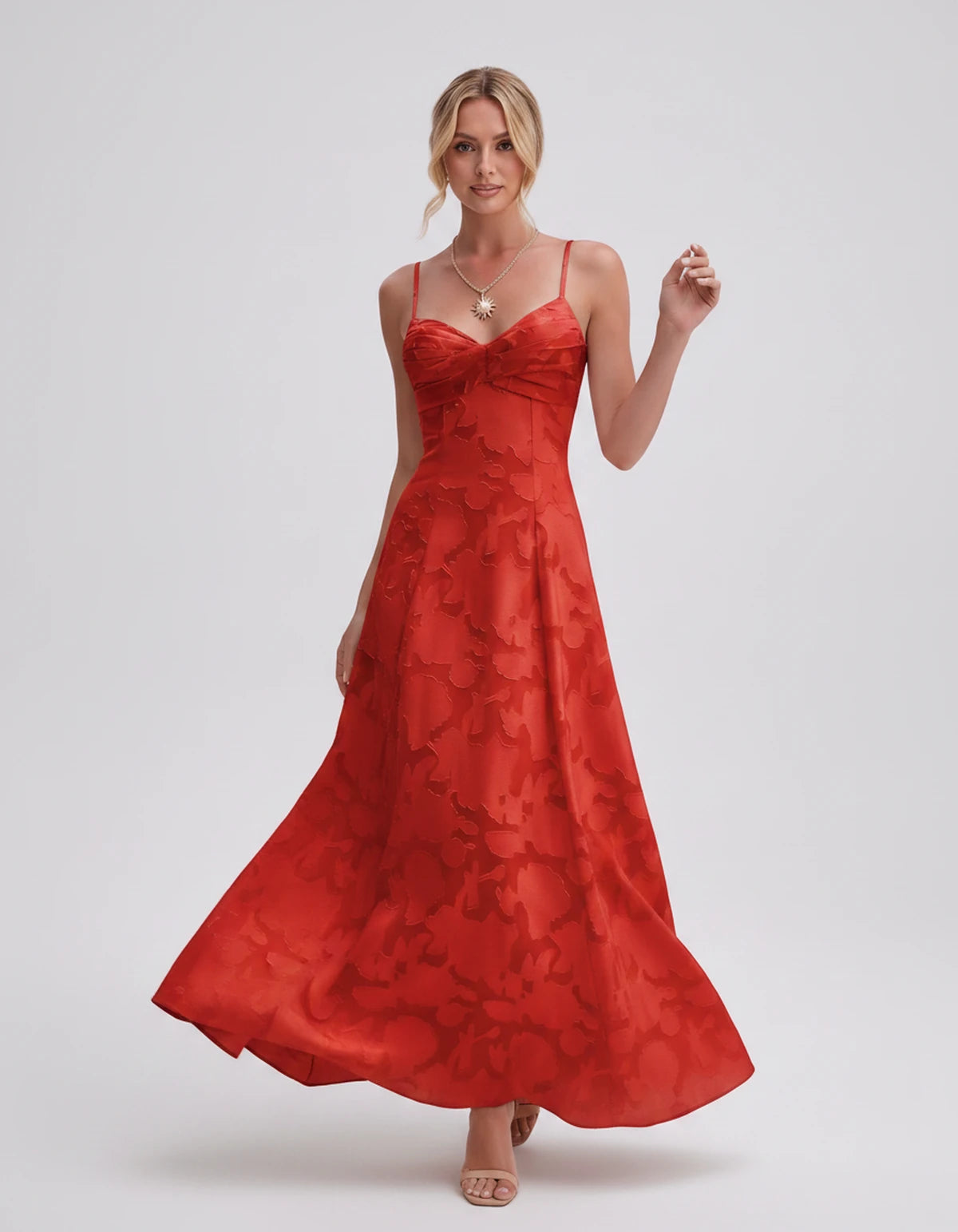 Sylvaine Maxi Dress — Red | SKU: SD-93117-red-2,SD-93117-red-4,SD-93117-red-6,SD-93117-red-8,SD-93117-red-10,SD-93117-red-12,SD-93117-red-14,SD-93117-red-16,SD-93117-red-16W,SD-93117-red-18W,SD-93117-red-20W,SD-93117-red-22W