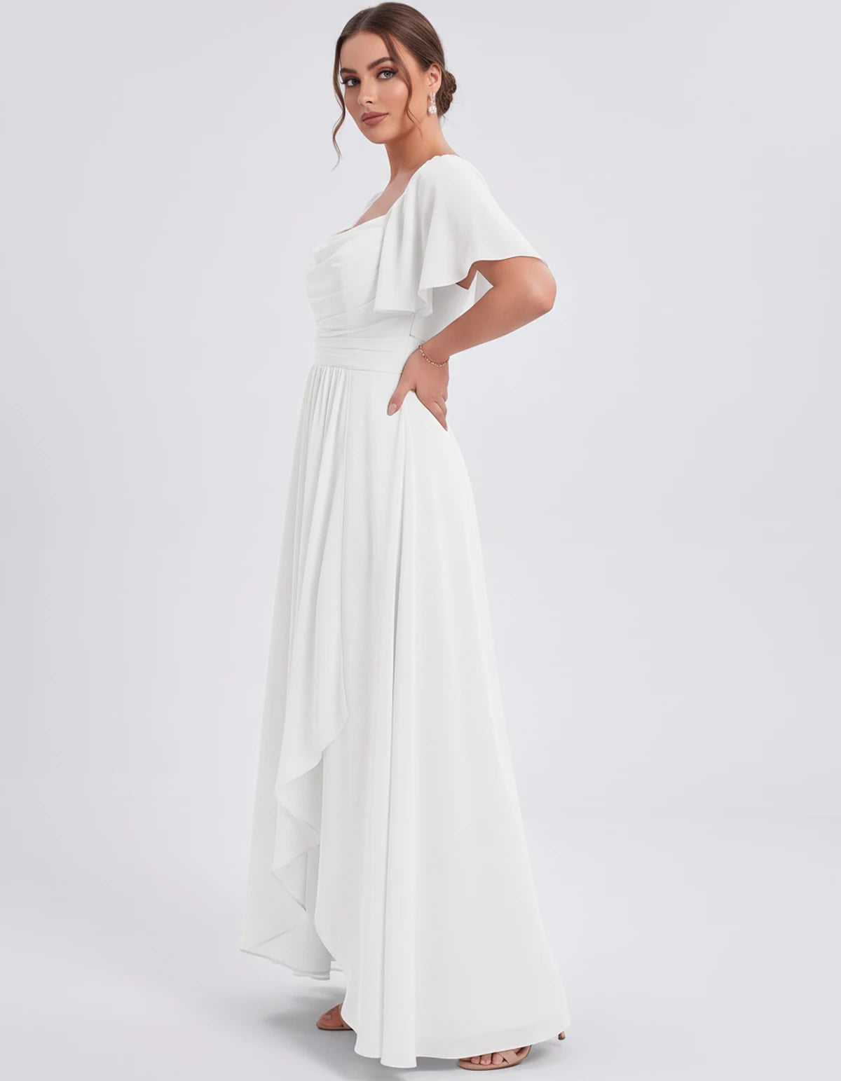 Sylviane Maxi Dress — White | SKU: SD-90380-white-2,SD-90380-white-4,SD-90380-white-6,SD-90380-white-8,SD-90380-white-10,SD-90380-white-12,SD-90380-white-14,SD-90380-white-16,SD-90380-white-16W,SD-90380-white-18W,SD-90380-white-20W,SD-90380-white-22W
