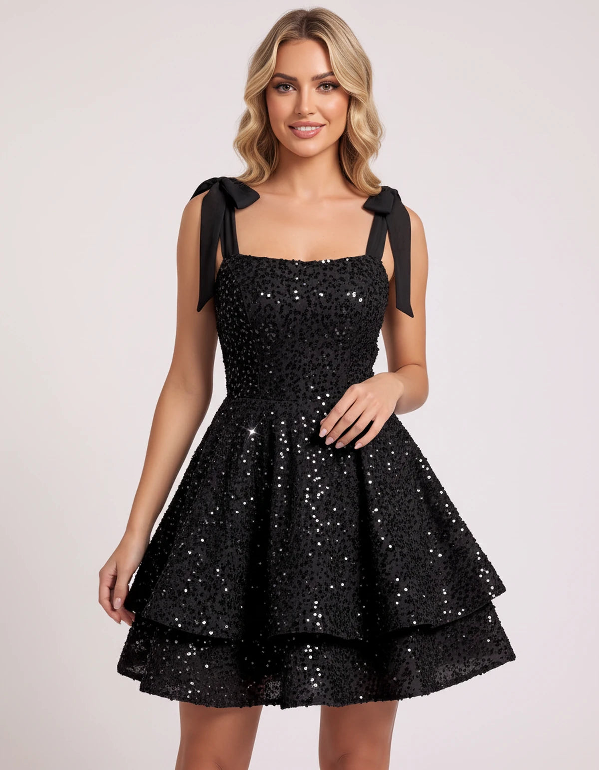 Tamsine Mini Dress — Black | SKU: SD-65007-black-2,SD-65007-black-4,SD-65007-black-6,SD-65007-black-8,SD-65007-black-10,SD-65007-black-12,SD-65007-black-14,SD-65007-black-16,SD-65007-black-16W,SD-65007-black-18W,SD-65007-black-20W,SD-65007-black-22W