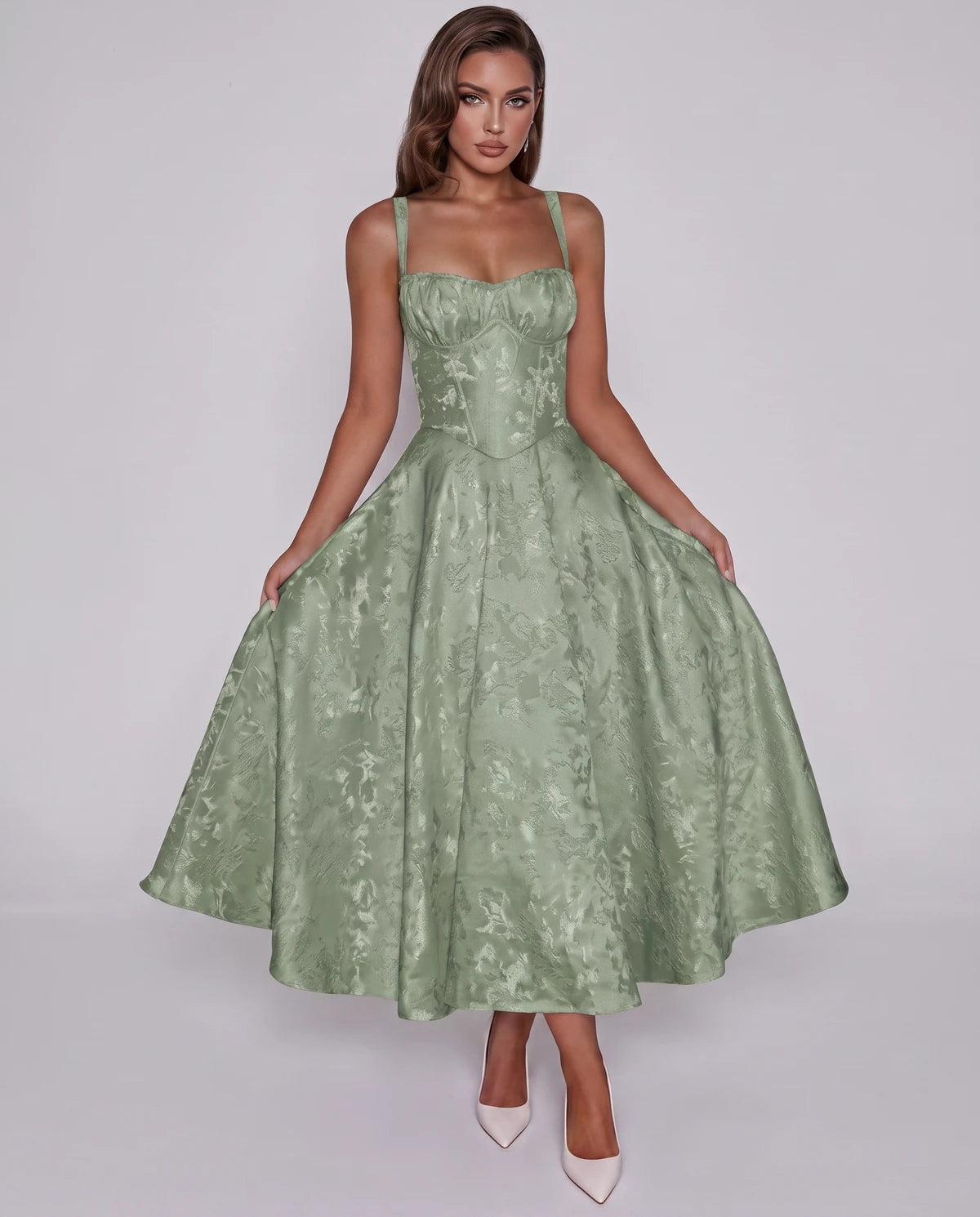 Tavira Midi Dresses — Sage Green