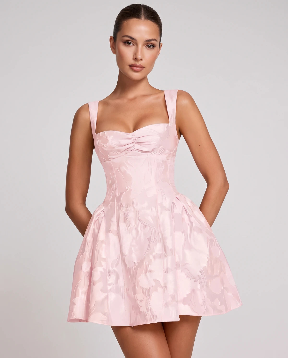 Theodora Mini Dress — Blush Pink