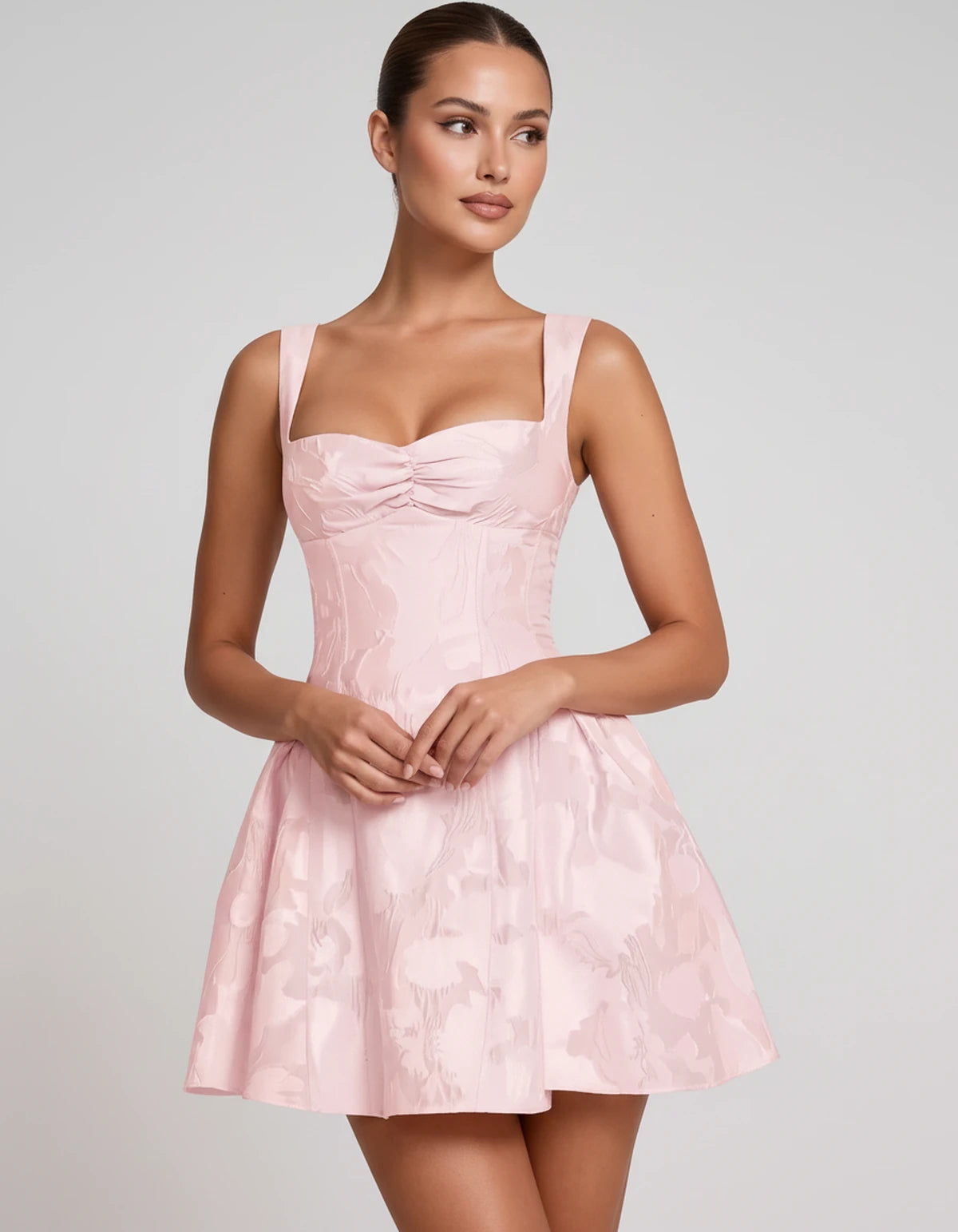 Theodora Mini Dress — Blush Pink | SKU: SD-88572-blushpink-2,SD-88572-blushpink-4,SD-88572-blushpink-6,SD-88572-blushpink-8,SD-88572-blushpink-10,SD-88572-blushpink-12,SD-88572-blushpink-14,SD-88572-blushpink-16,SD-88572-blushpink-16W,SD-88572-blushpink-18W,SD-88572-blushpink-20W,SD-88572-blushpink-22W