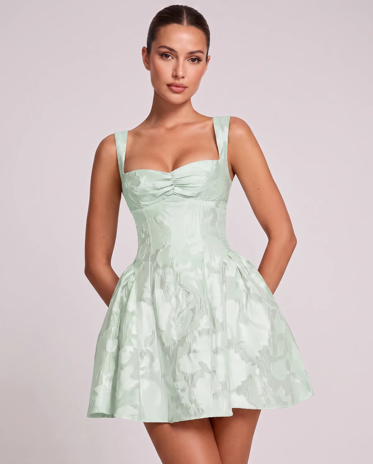 Theodora Mini Dress — Mint Green