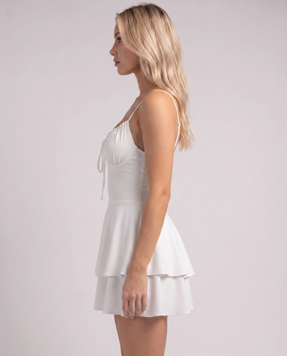 Thessaly Mini Dress — White | SKU: SD-15146-white-XS,SD-15146-white-S,SD-15146-white-M,SD-15146-white-L