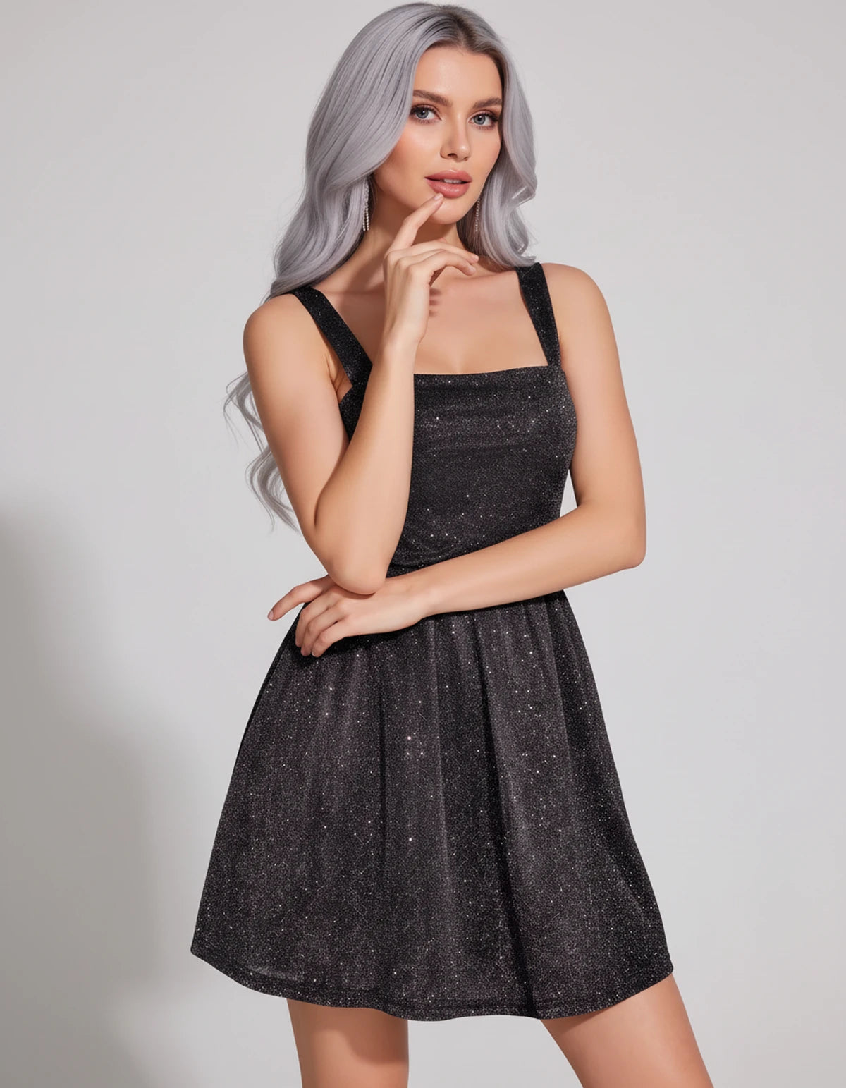 Tramontane Mini Dress — Black | SKU: SD-44246-black-2,SD-44246-black-4,SD-44246-black-6,SD-44246-black-8,SD-44246-black-10,SD-44246-black-12,SD-44246-black-14,SD-44246-black-16,SD-44246-black-16W,SD-44246-black-18W,SD-44246-black-20W