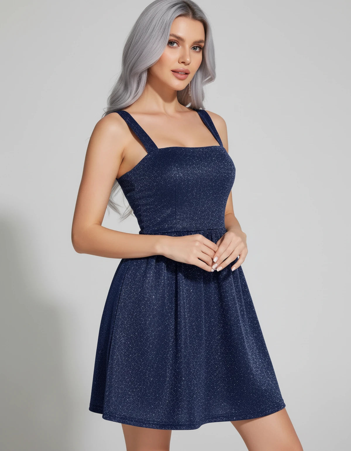 Tramontane Mini Dress — Navy | SKU: SD-44246-navy-2,SD-44246-navy-4,SD-44246-navy-6,SD-44246-navy-8,SD-44246-navy-10,SD-44246-navy-12,SD-44246-navy-14,SD-44246-navy-16,SD-44246-navy-16W,SD-44246-navy-18W,SD-44246-navy-20W