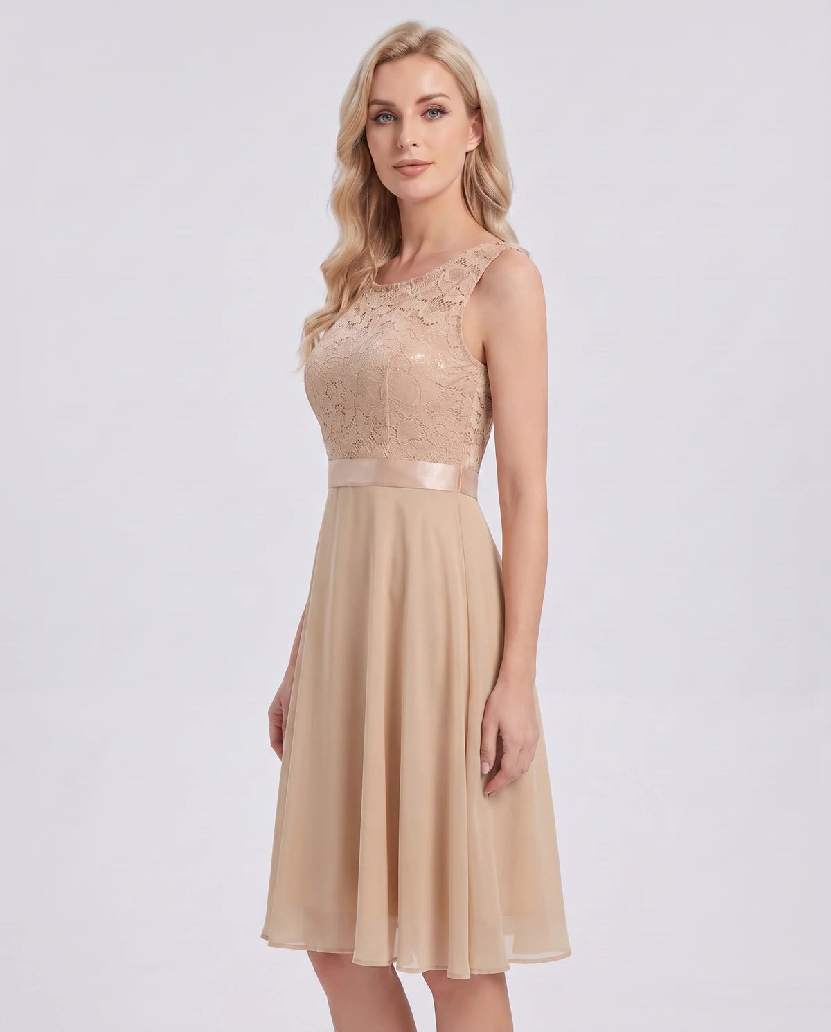 Trelawny Mini Dress — Beige