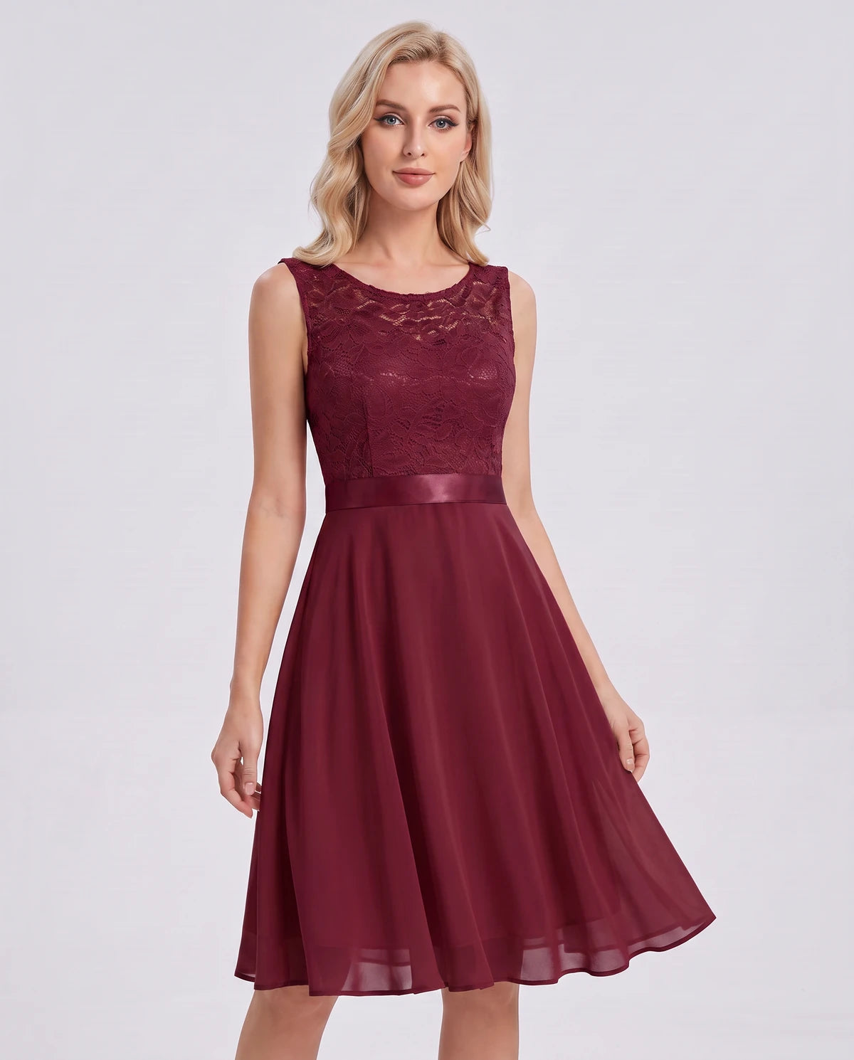 Trelawny Mini Dress — Burgundy | SKU: SD-75946-burgundy-XS,SD-75946-burgundy-S,SD-75946-burgundy-M,SD-75946-burgundy-L,SD-75946-burgundy-XL