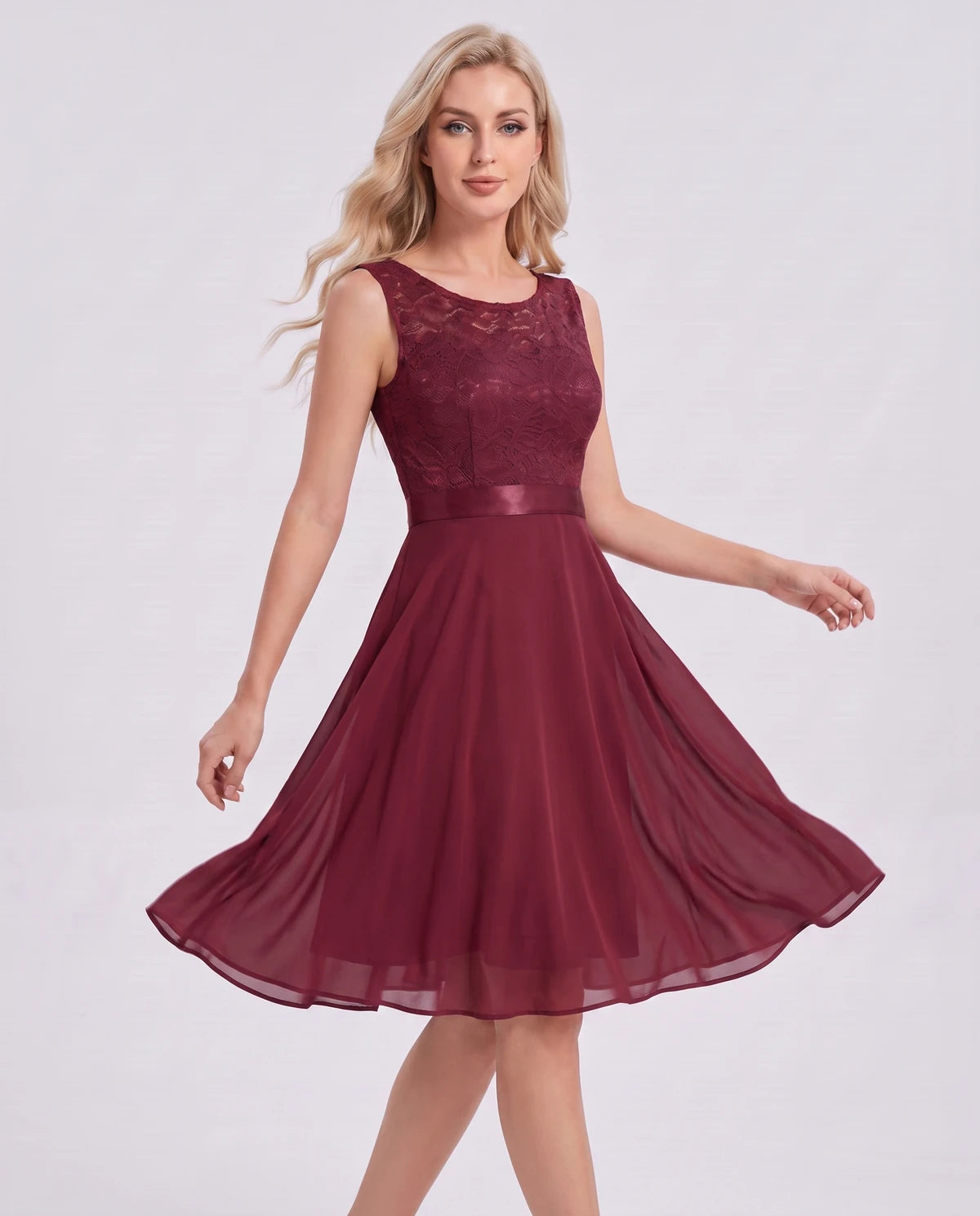 Trelawny Mini Dress — Burgundy | SKU: SD-75946-burgundy-XS,SD-75946-burgundy-S,SD-75946-burgundy-M,SD-75946-burgundy-L,SD-75946-burgundy-XL