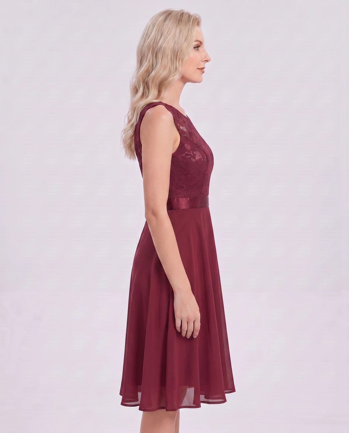 Trelawny Mini Dress — Burgundy | SKU: SD-75946-burgundy-XS,SD-75946-burgundy-S,SD-75946-burgundy-M,SD-75946-burgundy-L,SD-75946-burgundy-XL