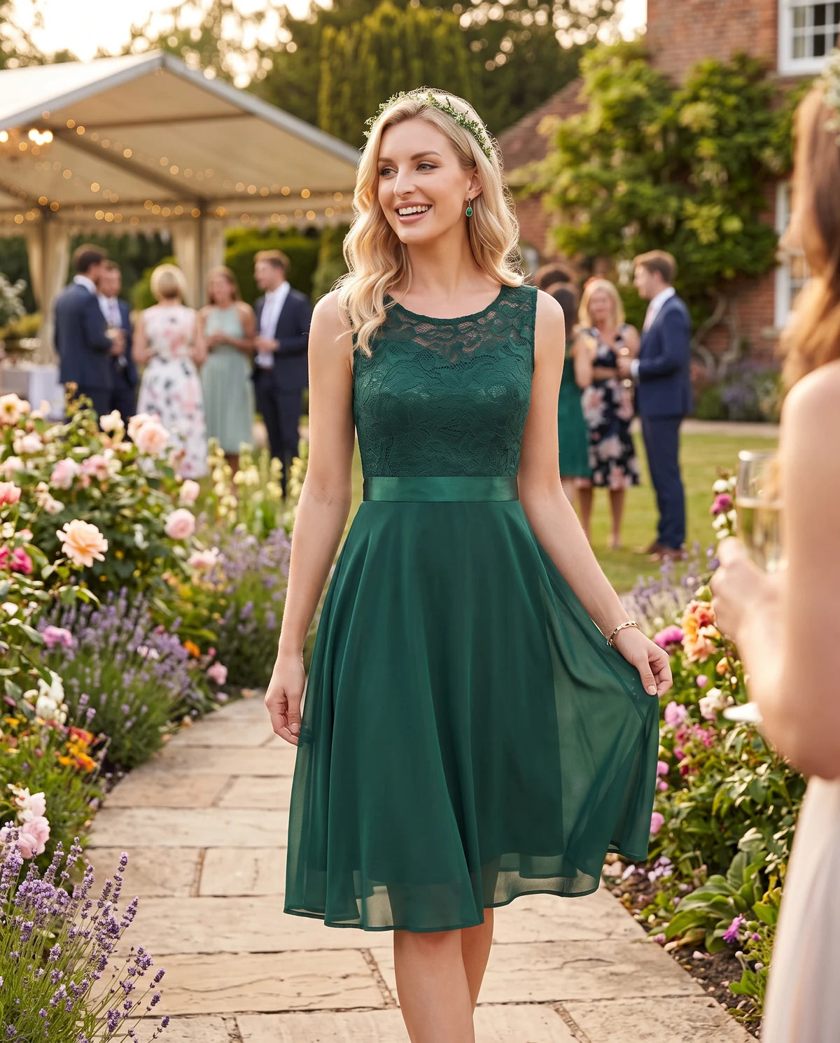 Trelawny Mini Dress — Dark Green | SKU: SD-75946-darkgreen-XS,SD-75946-darkgreen-S,SD-75946-darkgreen-M,SD-75946-darkgreen-L,SD-75946-darkgreen-XL