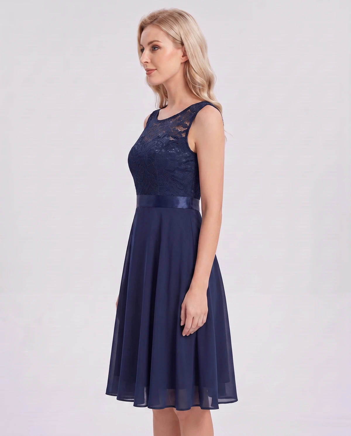 Trelawny Mini Dress — Navy Blue | SKU: SD-75946-navyblue-XS,SD-75946-navyblue-S,SD-75946-navyblue-M,SD-75946-navyblue-L,SD-75946-navyblue-XL