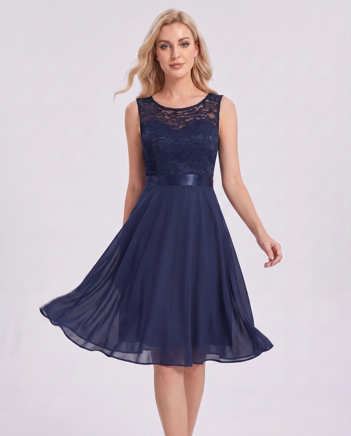 Trelawny Mini Dress — Navy Blue | SKU: SD-75946-navyblue-XS,SD-75946-navyblue-S,SD-75946-navyblue-M,SD-75946-navyblue-L,SD-75946-navyblue-XL
