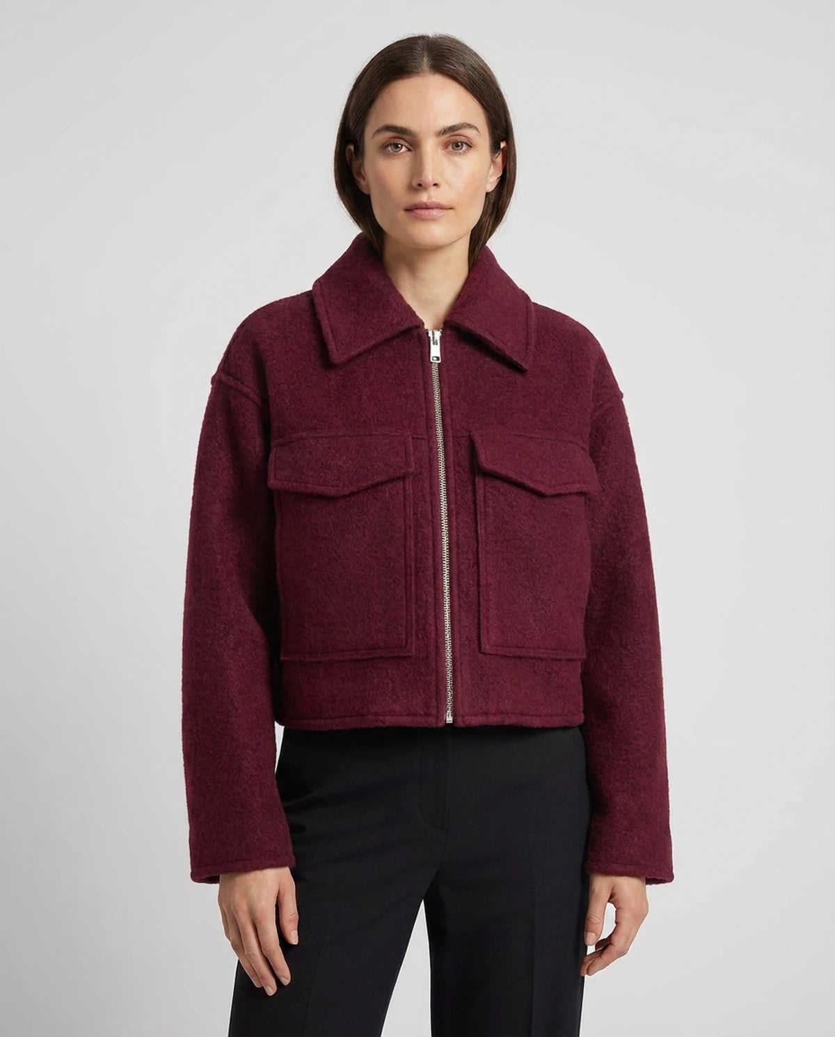 Ulyssa Coat — Burgundy | SKU: SD-53959-burgundy-XS,SD-53959-burgundy-S,SD-53959-burgundy-M,SD-53959-burgundy-L