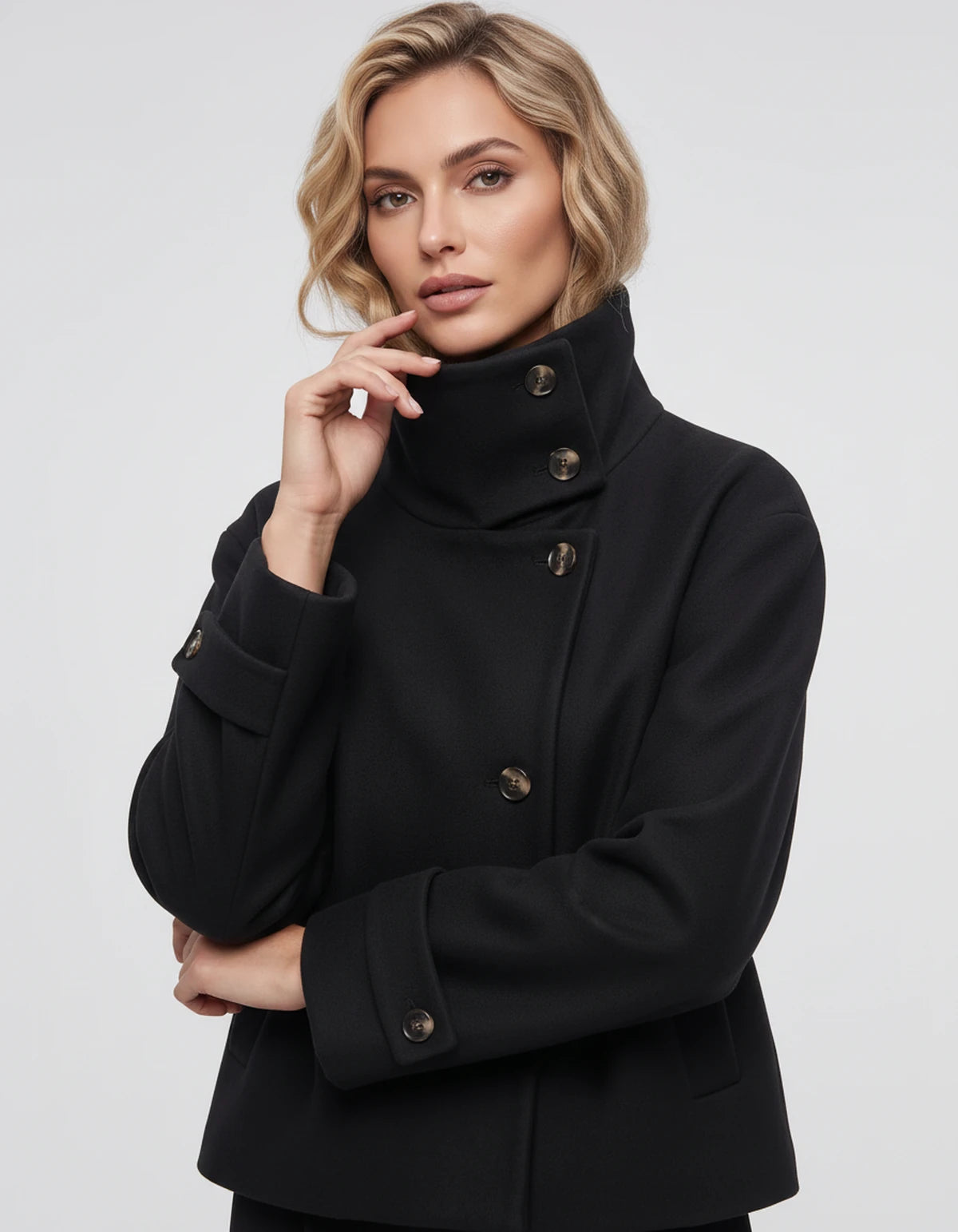 Valerienne Coat — Black | SKU: SD-11827-black-XS,SD-11827-black-S,SD-11827-black-M,SD-11827-black-L