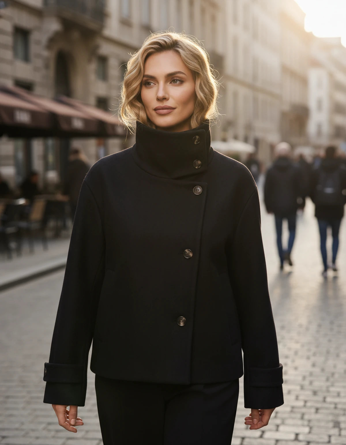 Valerienne Coat — Black | SKU: SD-11827-black-XS,SD-11827-black-S,SD-11827-black-M,SD-11827-black-L