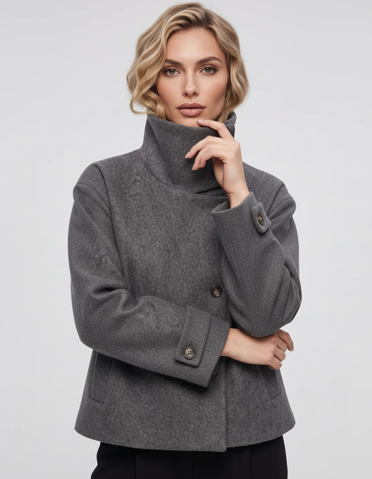 Valerienne Coat — Dark Gray | SKU: SD-11827-darkgray-XS,SD-11827-darkgray-S,SD-11827-darkgray-M,SD-11827-darkgray-L