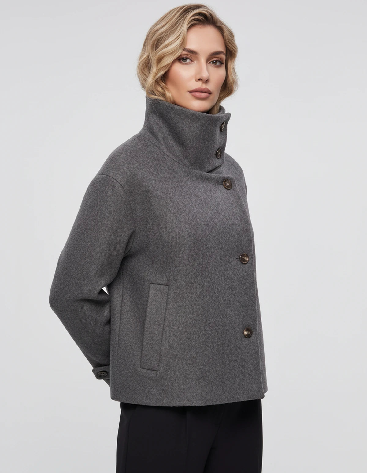 Valerienne Coat — Dark Gray | SKU: SD-11827-darkgray-XS,SD-11827-darkgray-S,SD-11827-darkgray-M,SD-11827-darkgray-L