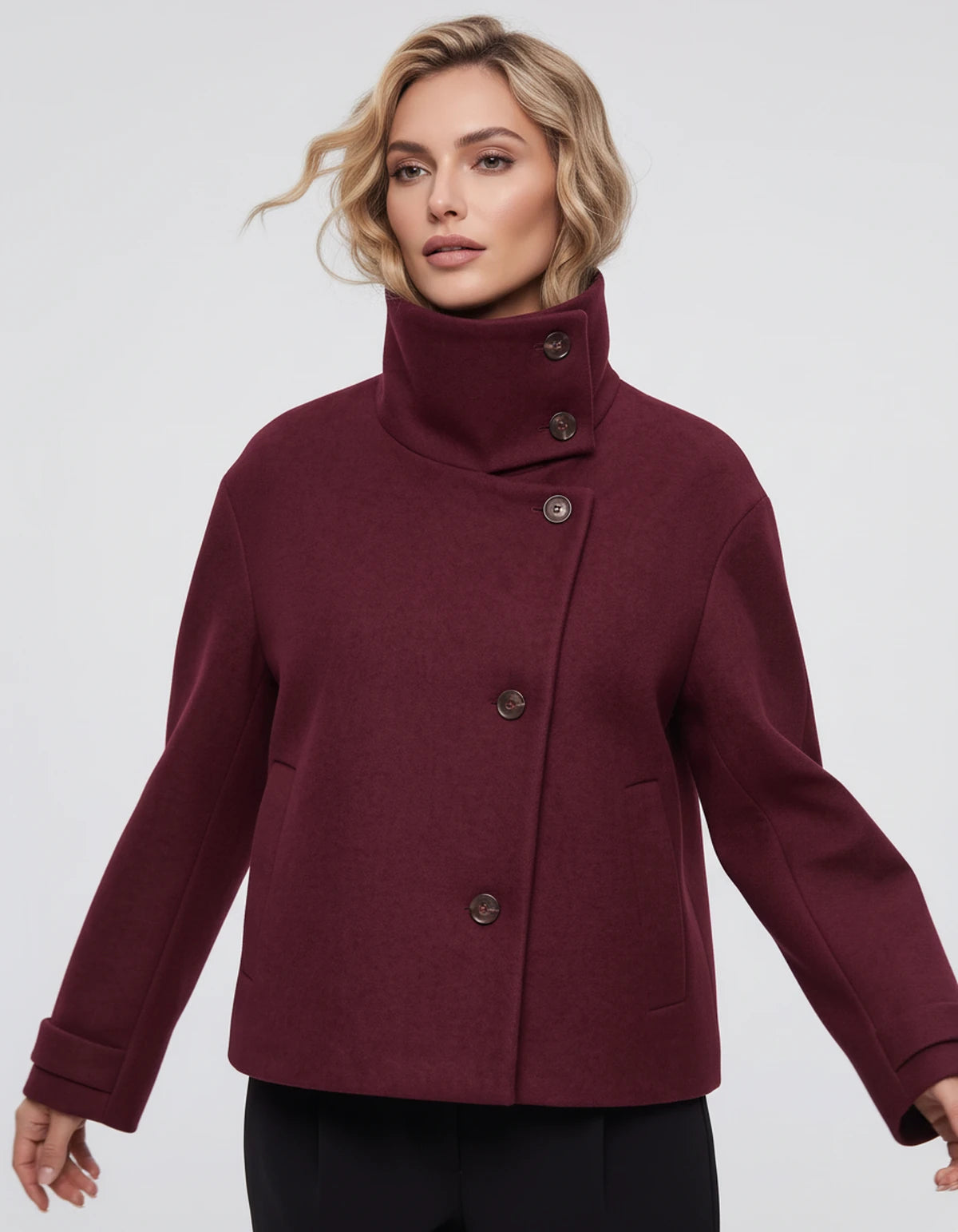 Valerienne Coat — Red | SKU: SD-11827-red-XS,SD-11827-red-S,SD-11827-red-M,SD-11827-red-L