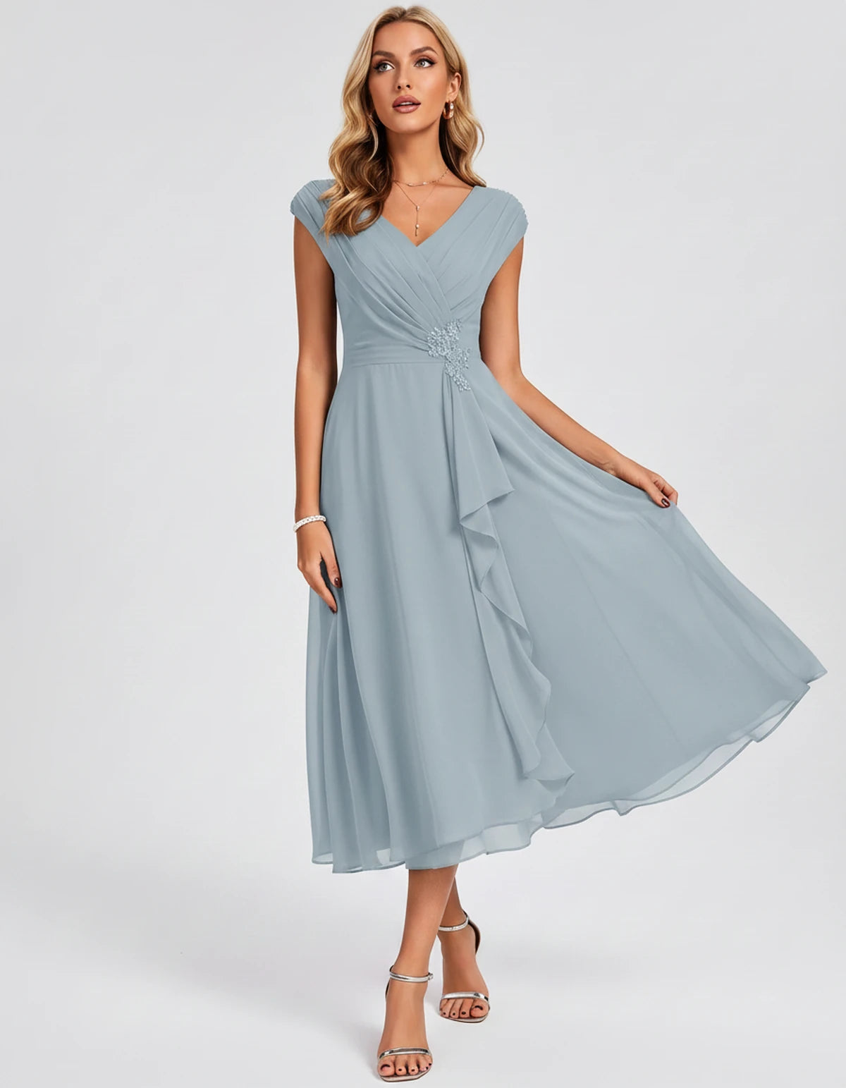 Verbena Midi Dresses — Dusty Blue | SKU: SD-10524-dustyblue-2,SD-10524-dustyblue-4,SD-10524-dustyblue-6,SD-10524-dustyblue-8,SD-10524-dustyblue-10,SD-10524-dustyblue-12,SD-10524-dustyblue-14,SD-10524-dustyblue-16,SD-10524-dustyblue-16W,SD-10524-dustyblue-18W,SD-10524-dustyblue-20W,SD-10524-dustyblue-22W