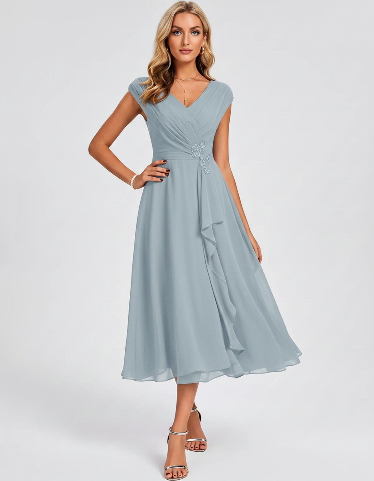 Verbena Midi Dresses — Dusty Blue | SKU: SD-10524-dustyblue-2,SD-10524-dustyblue-4,SD-10524-dustyblue-6,SD-10524-dustyblue-8,SD-10524-dustyblue-10,SD-10524-dustyblue-12,SD-10524-dustyblue-14,SD-10524-dustyblue-16,SD-10524-dustyblue-16W,SD-10524-dustyblue-18W,SD-10524-dustyblue-20W,SD-10524-dustyblue-22W