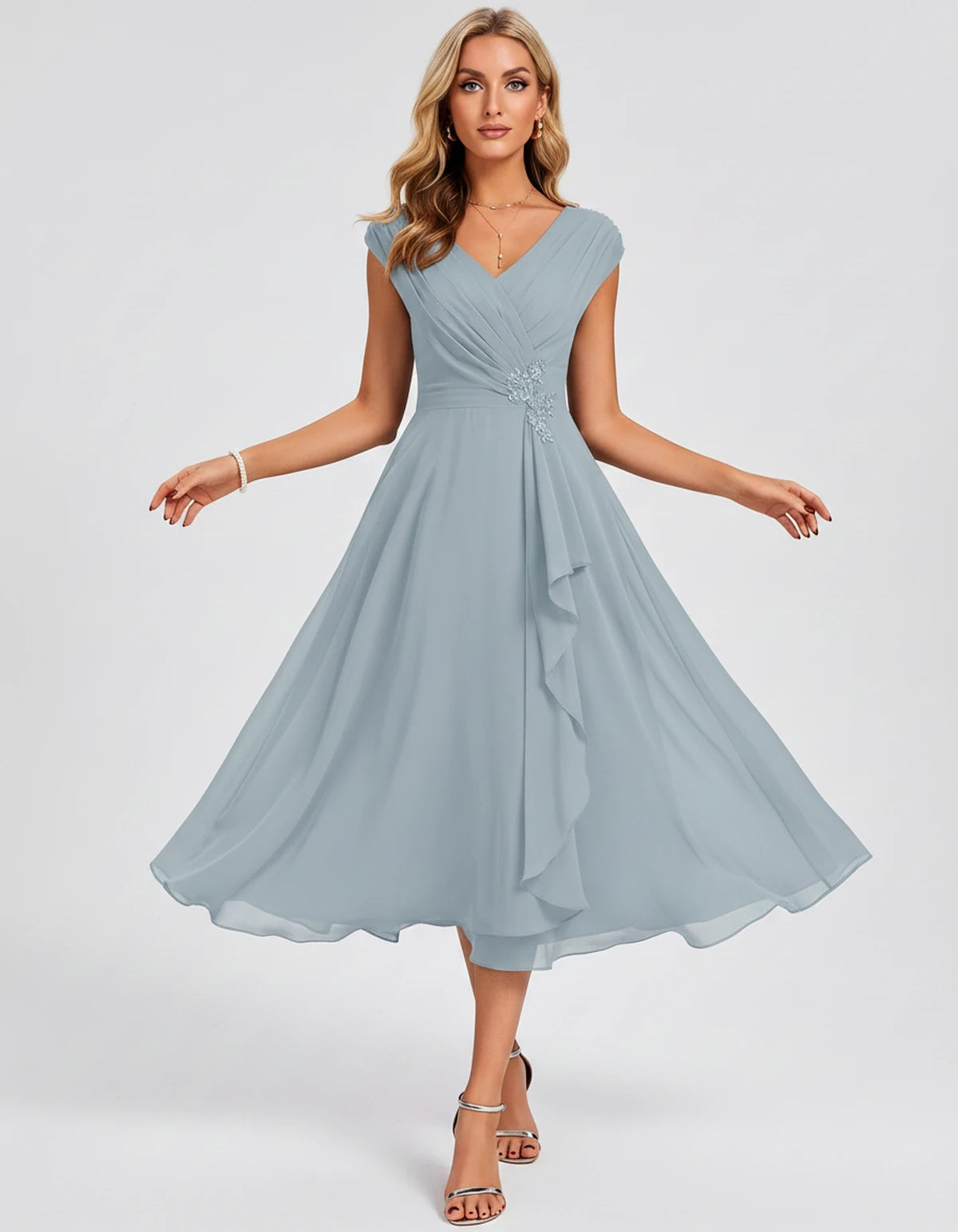 Verbena Midi Dresses — Dusty Blue | SKU: SD-10524-dustyblue-2,SD-10524-dustyblue-4,SD-10524-dustyblue-6,SD-10524-dustyblue-8,SD-10524-dustyblue-10,SD-10524-dustyblue-12,SD-10524-dustyblue-14,SD-10524-dustyblue-16,SD-10524-dustyblue-16W,SD-10524-dustyblue-18W,SD-10524-dustyblue-20W,SD-10524-dustyblue-22W