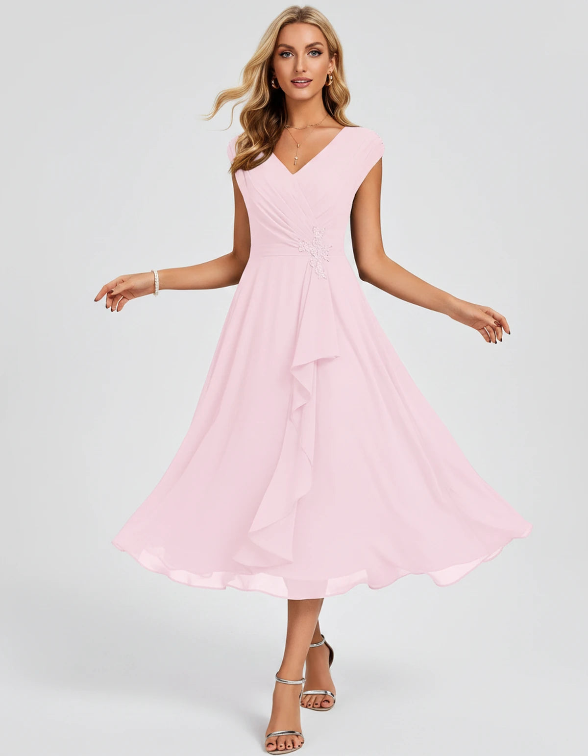 Verbena Midi Dresses — Pink | SKU: SD-10524-pink-2,SD-10524-pink-4,SD-10524-pink-6,SD-10524-pink-8,SD-10524-pink-10,SD-10524-pink-12,SD-10524-pink-14,SD-10524-pink-16,SD-10524-pink-16W,SD-10524-pink-18W,SD-10524-pink-20W,SD-10524-pink-22W