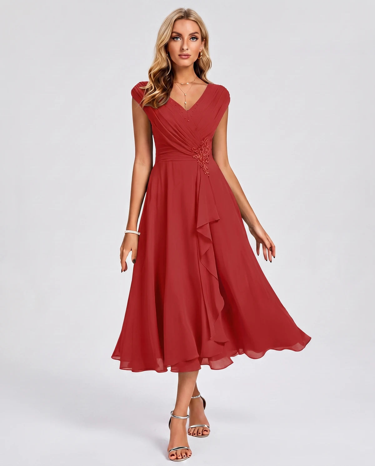 Verbena Midi Dresses — Red