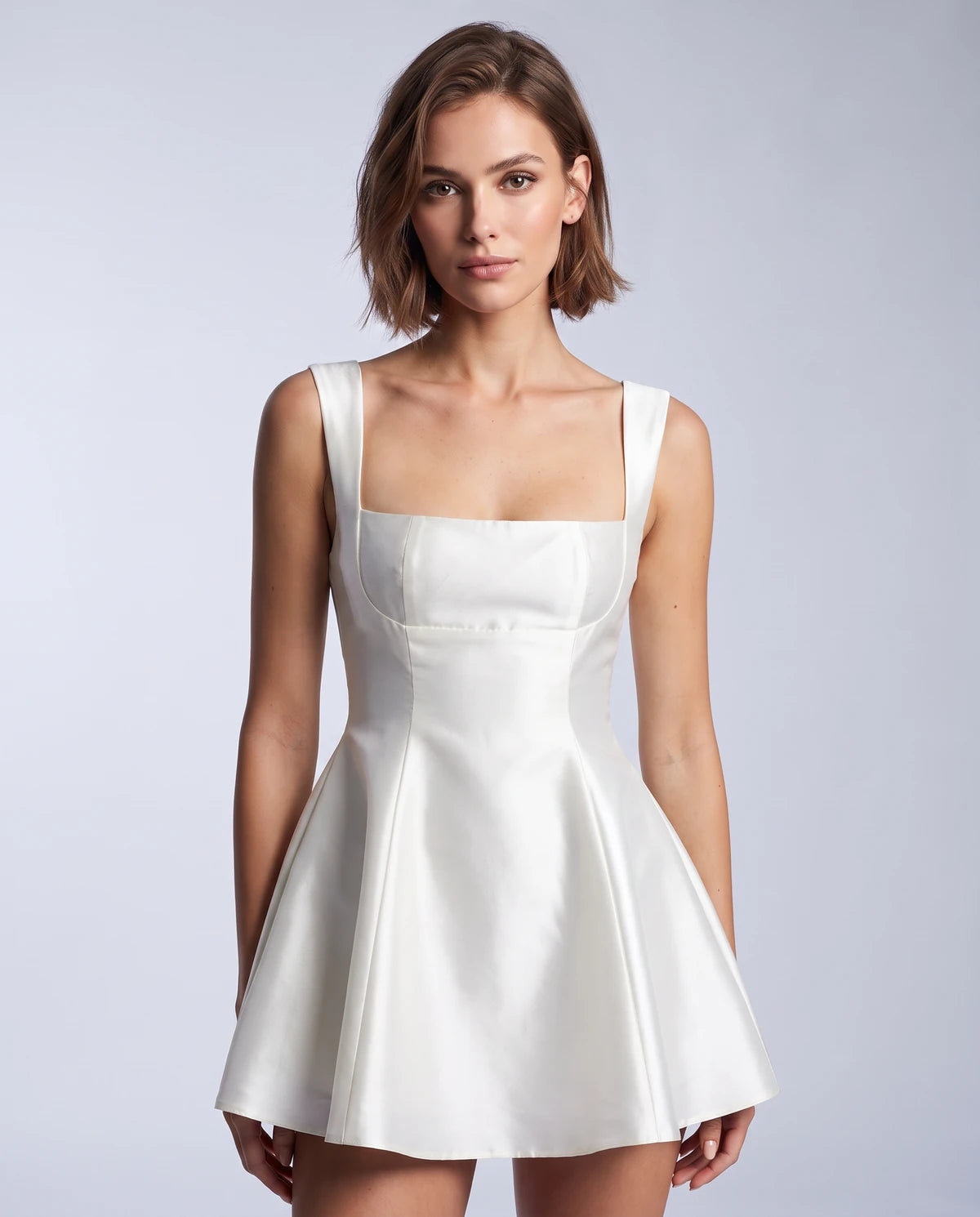 Verity Mini Dress — Beige