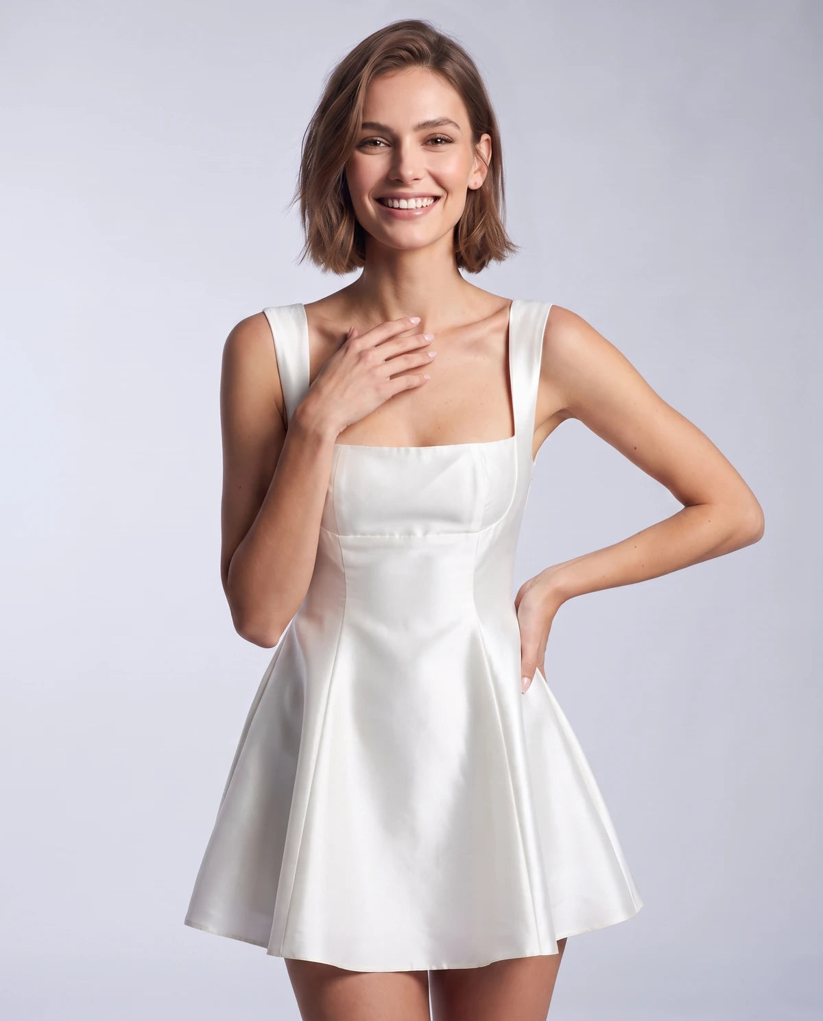 Verity Mini Dress — Beige | SKU: SD-74341-beige-XS,SD-74341-beige-S,SD-74341-beige-M,SD-74341-beige-L