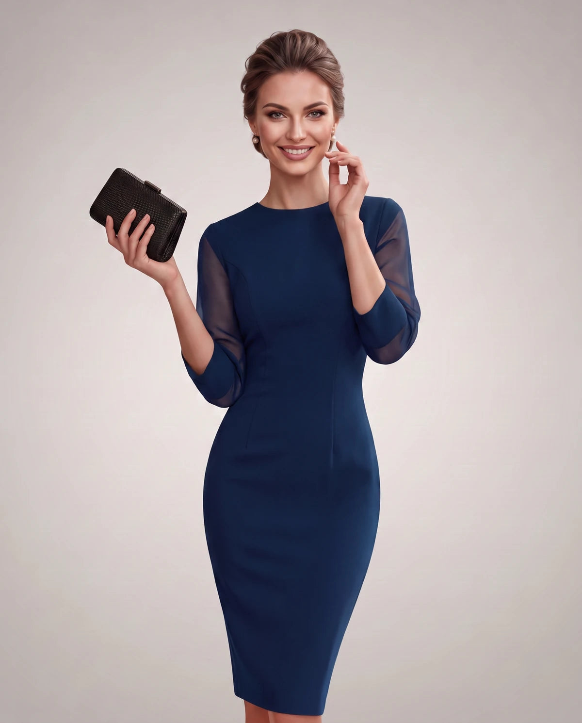 Villanelle Midi Dresses — Dark blue | SKU: SD-19598-darkblue-XS,SD-19598-darkblue-S,SD-19598-darkblue-M,SD-19598-darkblue-L,SD-19598-darkblue-XL,SD-19598-darkblue-2XL