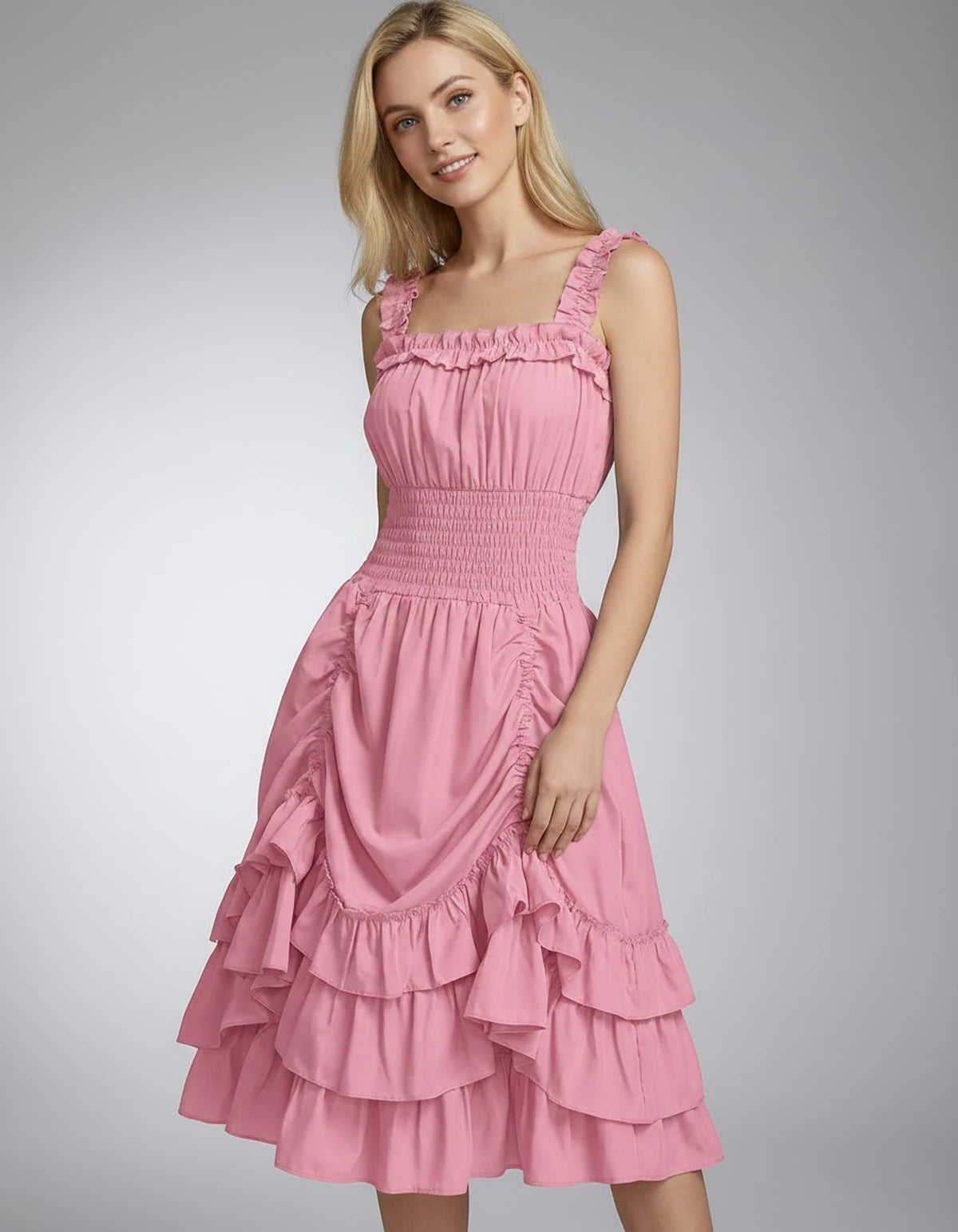 Wisteria Midi Dresses — Dusty Pink | SKU: SD-28325-dustypink-XS,SD-28325-dustypink-S,SD-28325-dustypink-M,SD-28325-dustypink-L,SD-28325-dustypink-XL,SD-28325-dustypink-2XL
