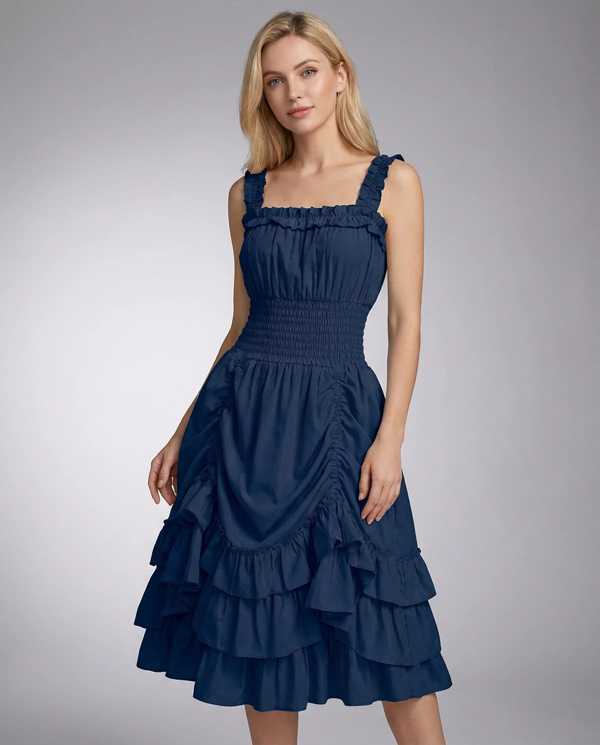 Wisteria Midi Dresses — Navy