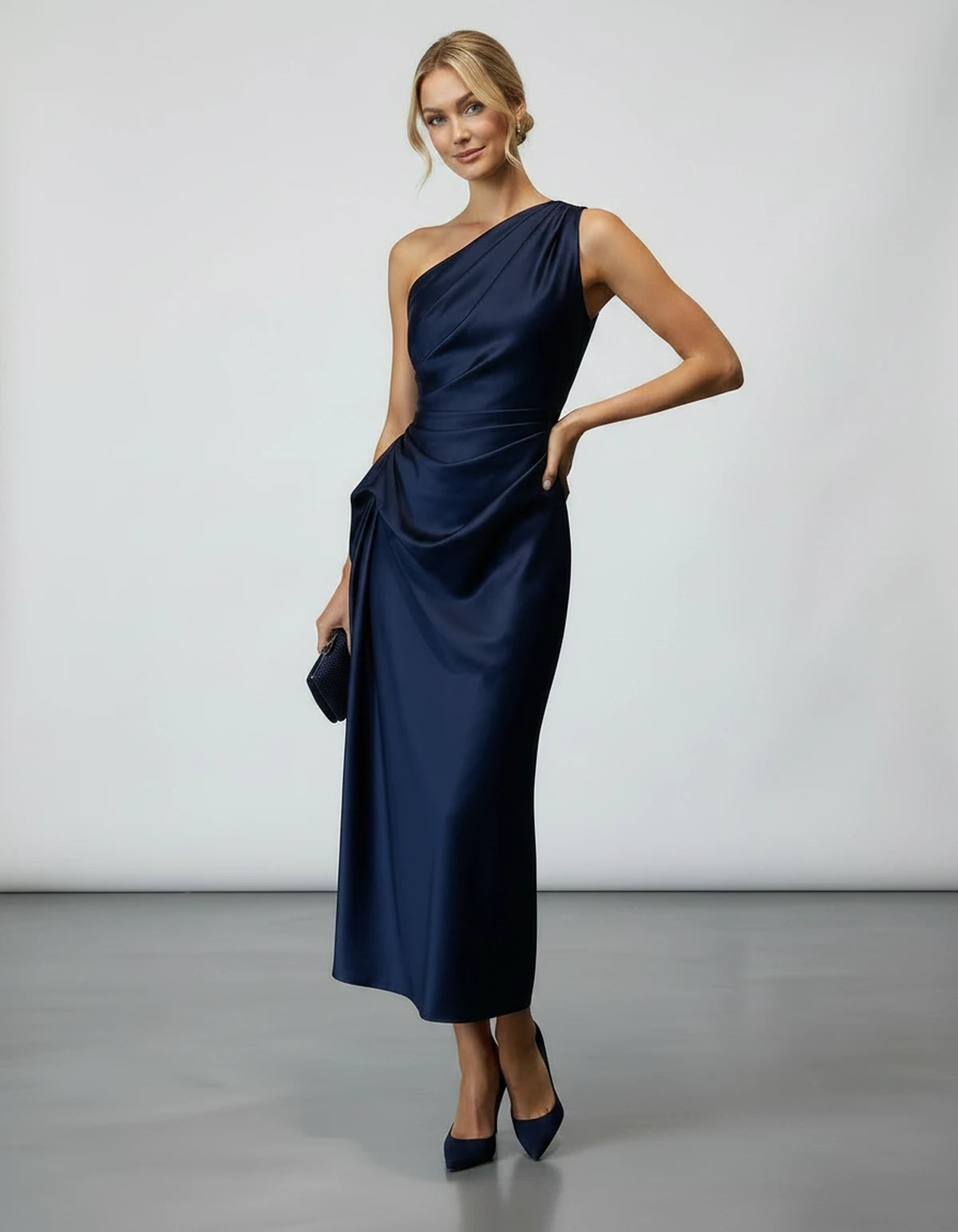 Zelaria Midi Dresses — Navy Blue | SKU: SD-88065-navyblue-XS,SD-88065-navyblue-S,SD-88065-navyblue-M,SD-88065-navyblue-L,SD-88065-navyblue-XL,SD-88065-navyblue-2XL