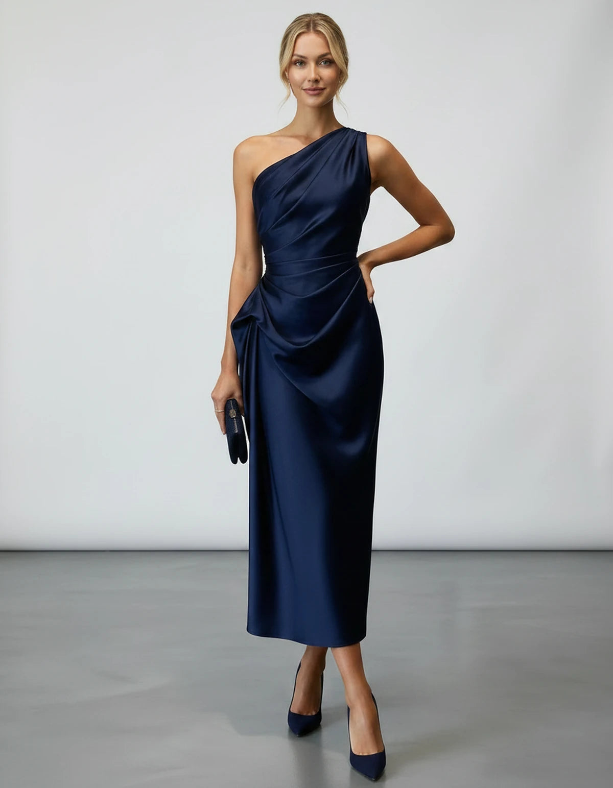 Zelaria Midi Dresses — Navy Blue | SKU: SD-88065-navyblue-XS,SD-88065-navyblue-S,SD-88065-navyblue-M,SD-88065-navyblue-L,SD-88065-navyblue-XL,SD-88065-navyblue-2XL