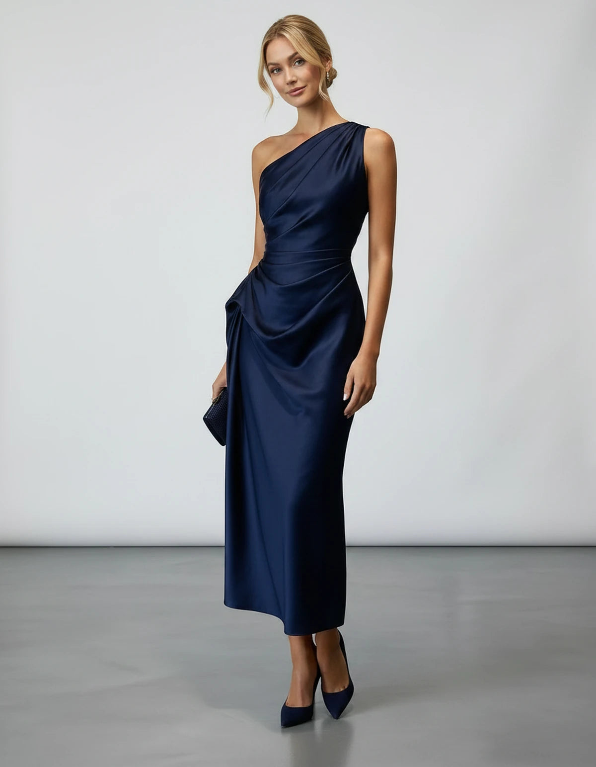 Zelaria Midi Dresses — Navy Blue | SKU: SD-88065-navyblue-XS,SD-88065-navyblue-S,SD-88065-navyblue-M,SD-88065-navyblue-L,SD-88065-navyblue-XL,SD-88065-navyblue-2XL