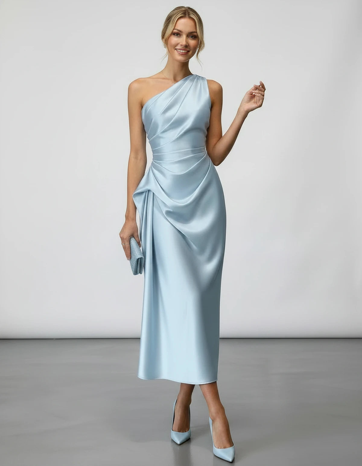 Zelaria Midi Dresses — Sky Blue | SKU: SD-88065-skyblue-XS,SD-88065-skyblue-S,SD-88065-skyblue-M,SD-88065-skyblue-L,SD-88065-skyblue-XL,SD-88065-skyblue-2XL