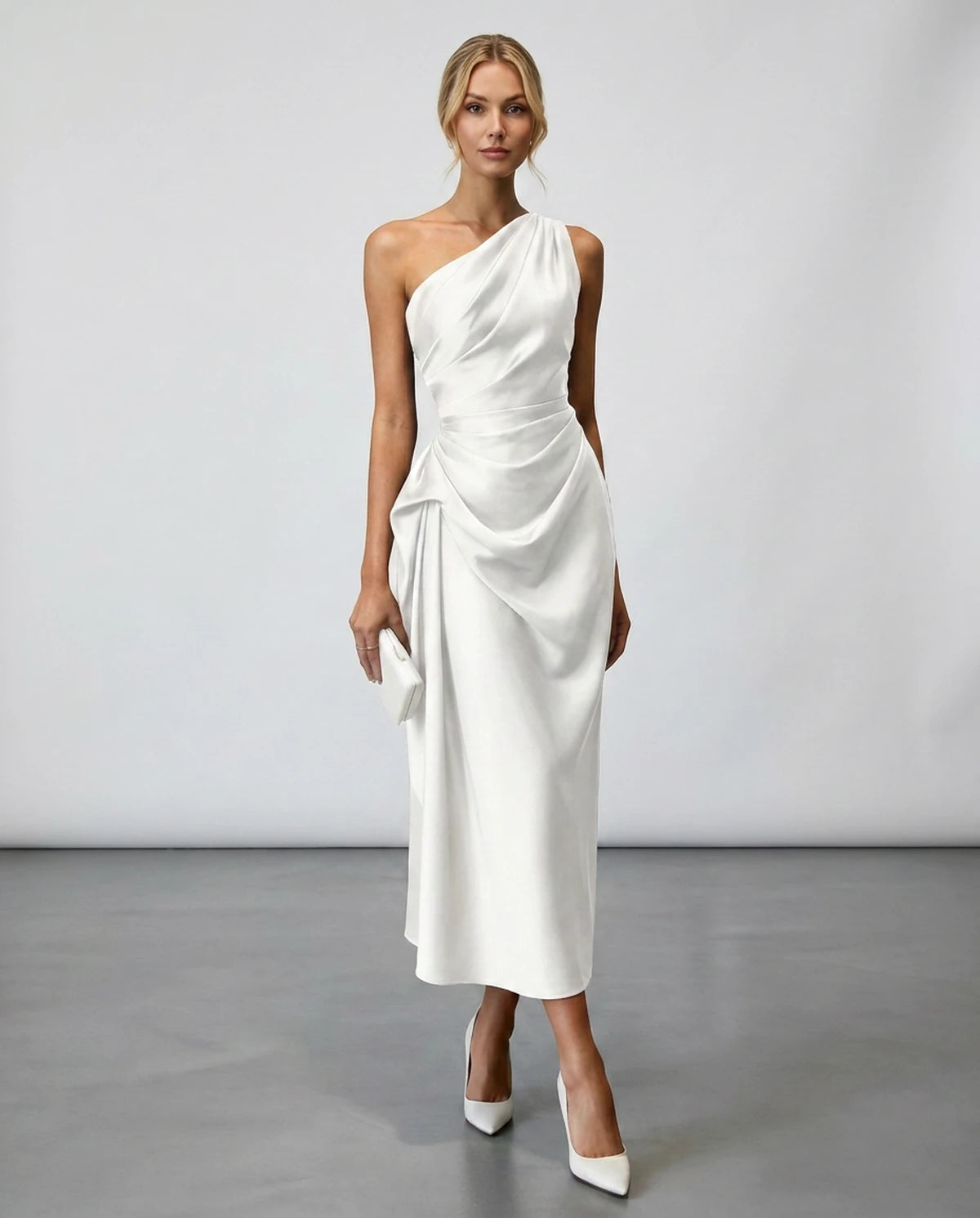 Zelaria Midi Dresses — White