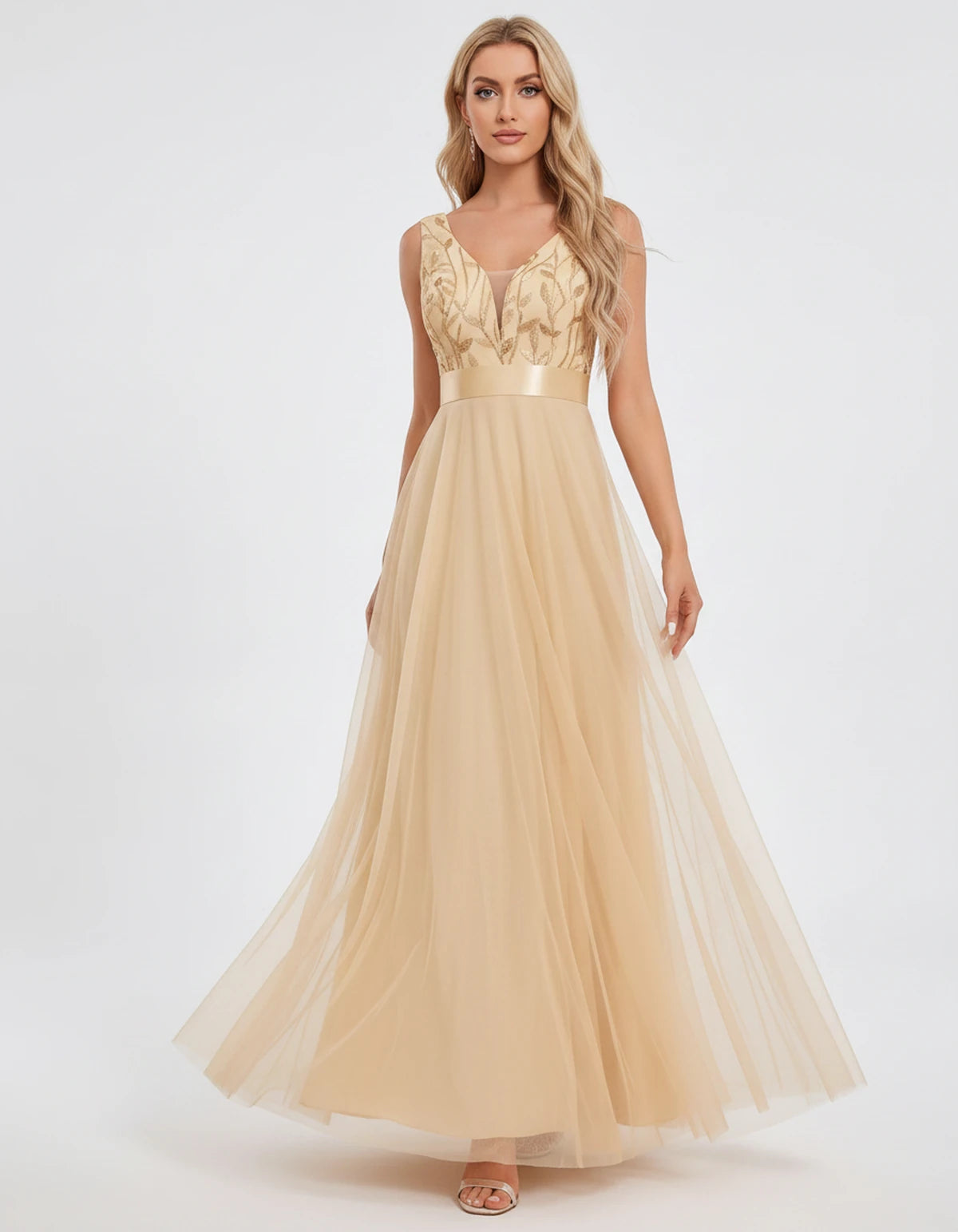 Zinnia Maxi Dress — Gold | SKU: SD-13325-gold-2,SD-13325-gold-4,SD-13325-gold-6,SD-13325-gold-8,SD-13325-gold-10,SD-13325-gold-12,SD-13325-gold-14,SD-13325-gold-16,SD-13325-gold-16W,SD-13325-gold-18W,SD-13325-gold-20W,SD-13325-gold-22W
