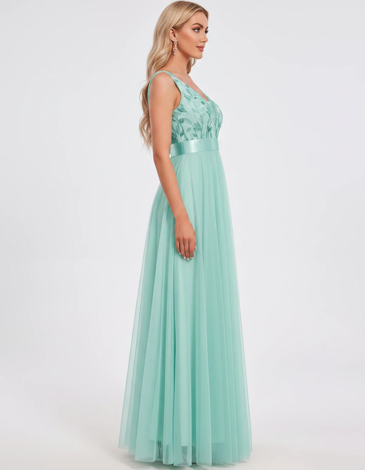 Zinnia Maxi Dress — Green | SKU: SD-13325-green-2,SD-13325-green-4,SD-13325-green-6,SD-13325-green-8,SD-13325-green-10,SD-13325-green-12,SD-13325-green-14,SD-13325-green-16,SD-13325-green-16W,SD-13325-green-18W,SD-13325-green-20W,SD-13325-green-22W